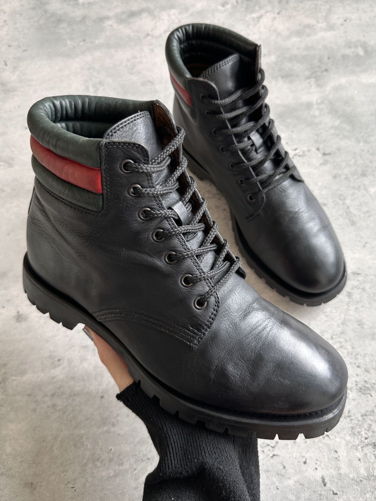 WEB STRIPE COMBAT BOOTS
