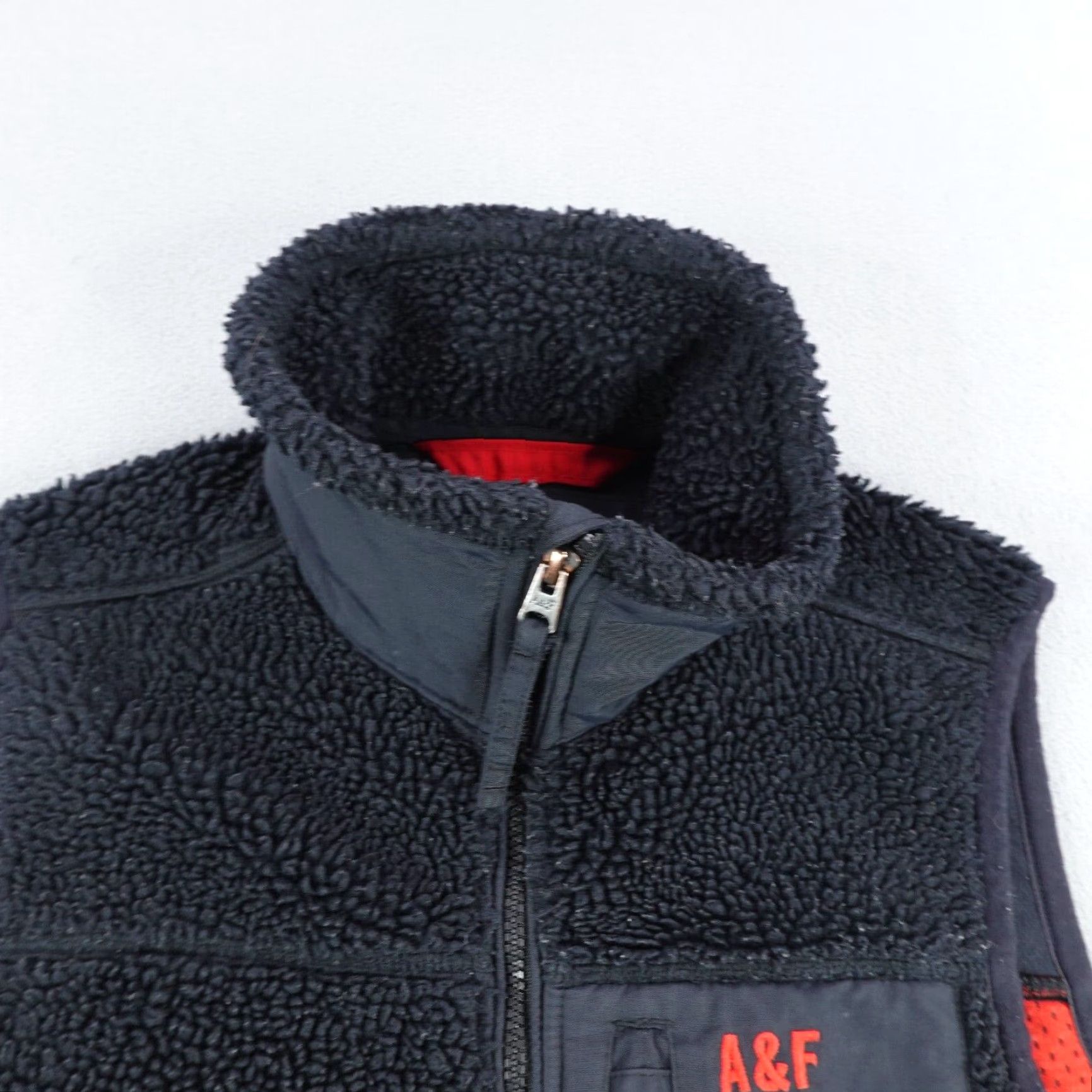 Abercrombie & Fitch Abercrombie & Fitch Vest Mens Medium Dark Blue Sherpa Fleece Zip Up Pile Deep Size US M / EU 48-50 / 2 - 2 Thumbnail