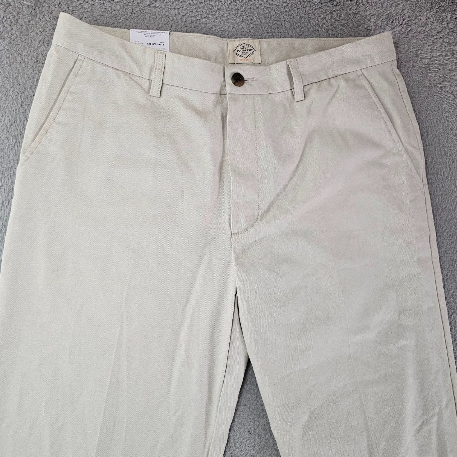 Vintage St Johns Bay Pants Mens 36x34 Khakis Classic Fit Flat Front Stone Beige Cotton Blend Size US 36 / EU 52 - 2 Thumbnail