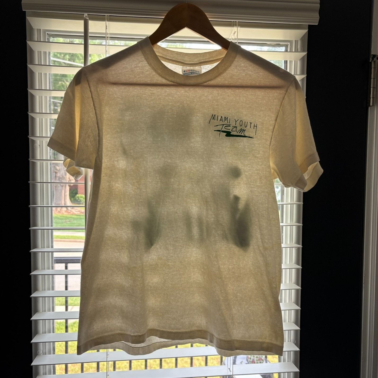 Vintage Vintage Paper Thin BURNOUT T-Shirt Size S Miami Cream Size US S / EU 44-46 / 1 - 1 Thumbnail