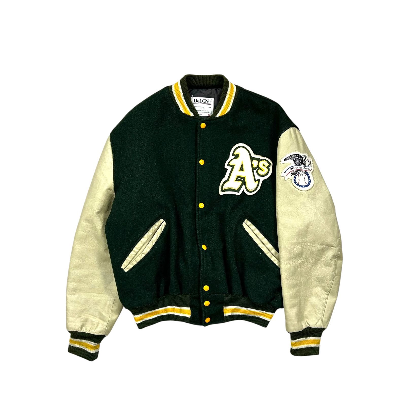 MLB VTG 90s MLB OAKLAND ATHLETICS A's DELONG VARSITY JACKET Size US XL / EU 56 / 4 - 2 Thumbnail