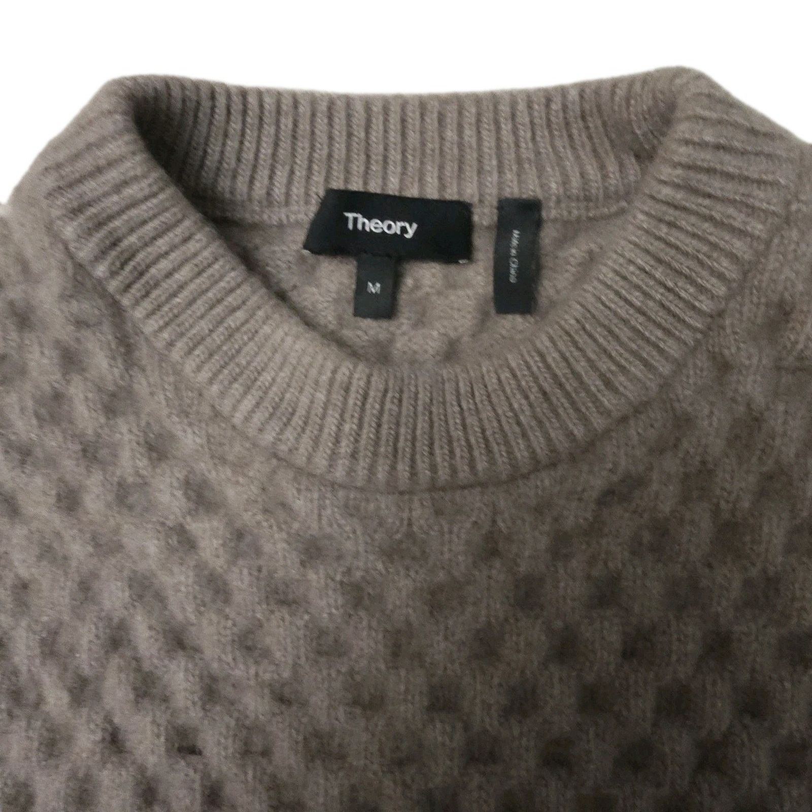 Theory Theory Milton Crew Knit Wool Cashmere Fossil Melonge Montano Size US M / EU 48-50 / 2 - 4 Thumbnail