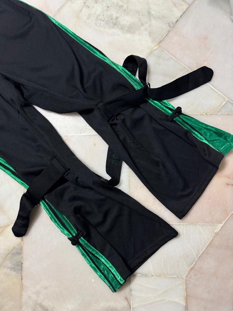 Needles RARE 90s GROWING PAINS STRAP FLARE TRACK PANTS MADE IN JAPAN Size US 29 - 6 Thumbnail