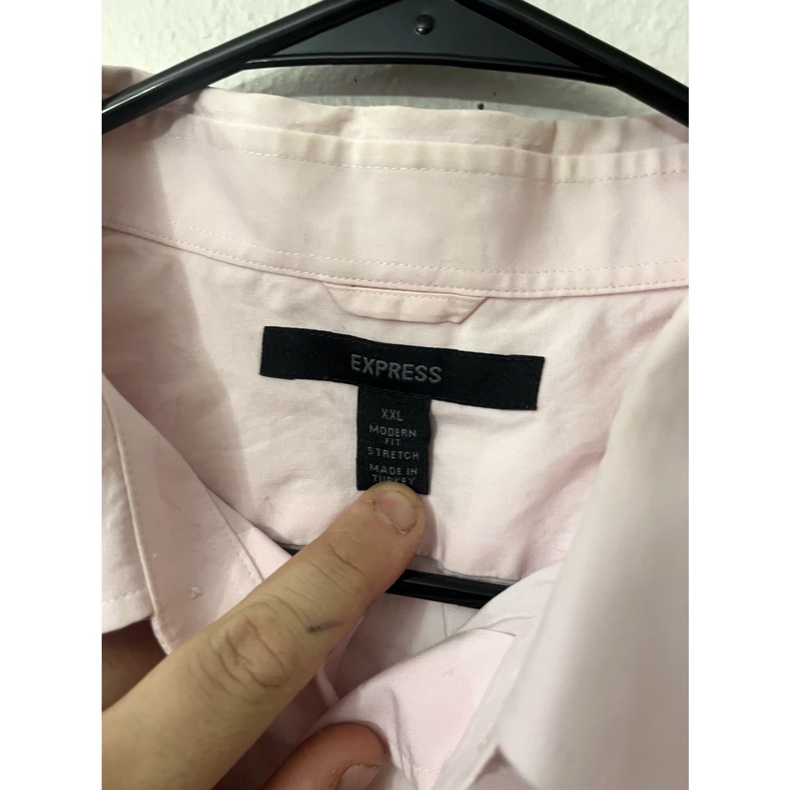 Express Express Button Up Shirt Mens 2XL Modern Fit L/S Casual Pink Solid XXL Size US XXL / EU 58 / 5 - 2 Thumbnail
