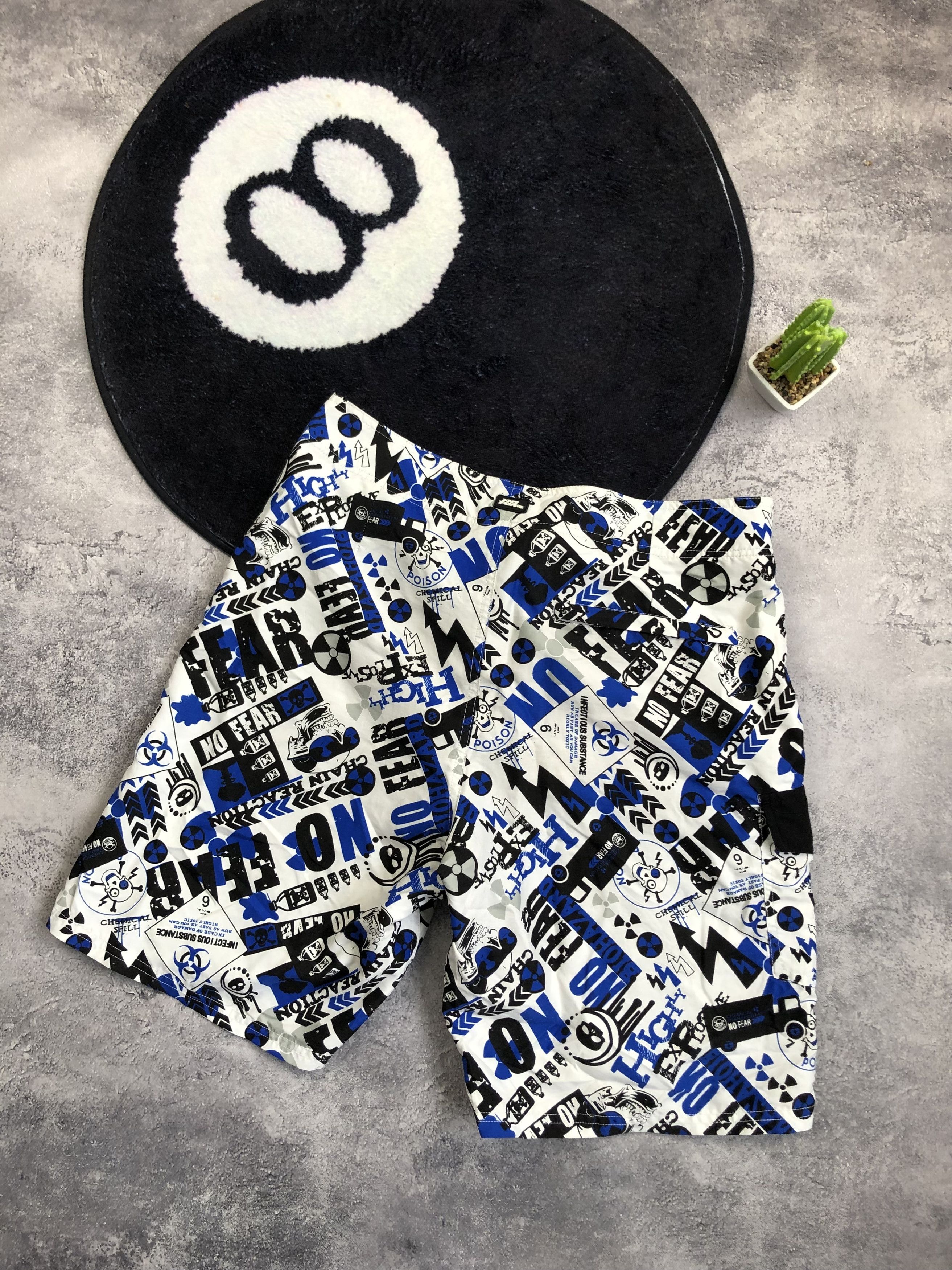 No Fear NO FEAR Crazy Y2k Monogram Shorts Streetwear Beach Serf Size US 33 - 10 Thumbnail