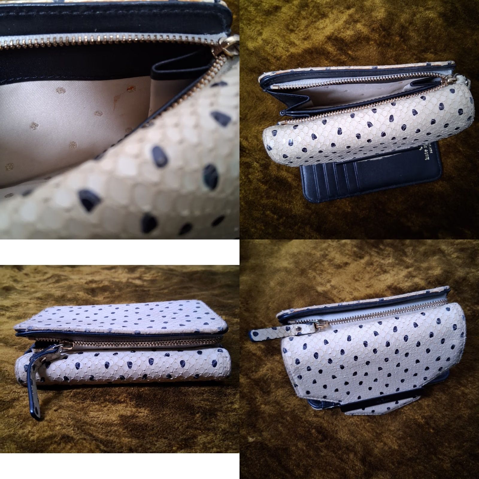 Vintage VINTAGE kate spade new york Kennedy Street Snake Wallet Trifold Ivory Black Dots Leather Woman Wallet Size ONE SIZE - 11 Thumbnail