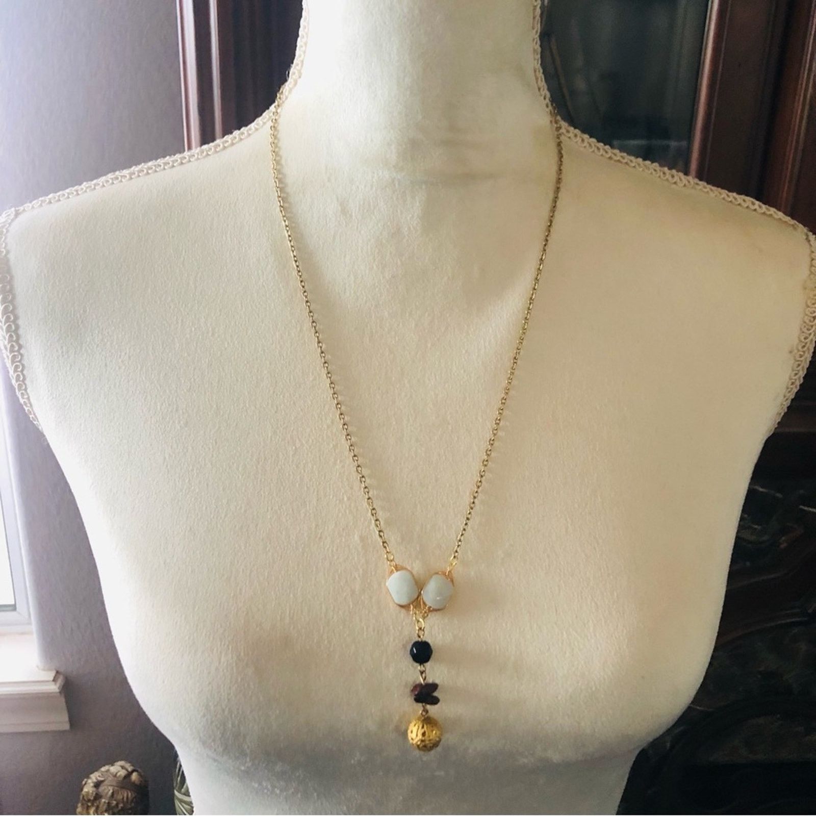 Handmade Handcrafted genuine stone dangle “y” necklace Size ONE SIZE - 2 Thumbnail