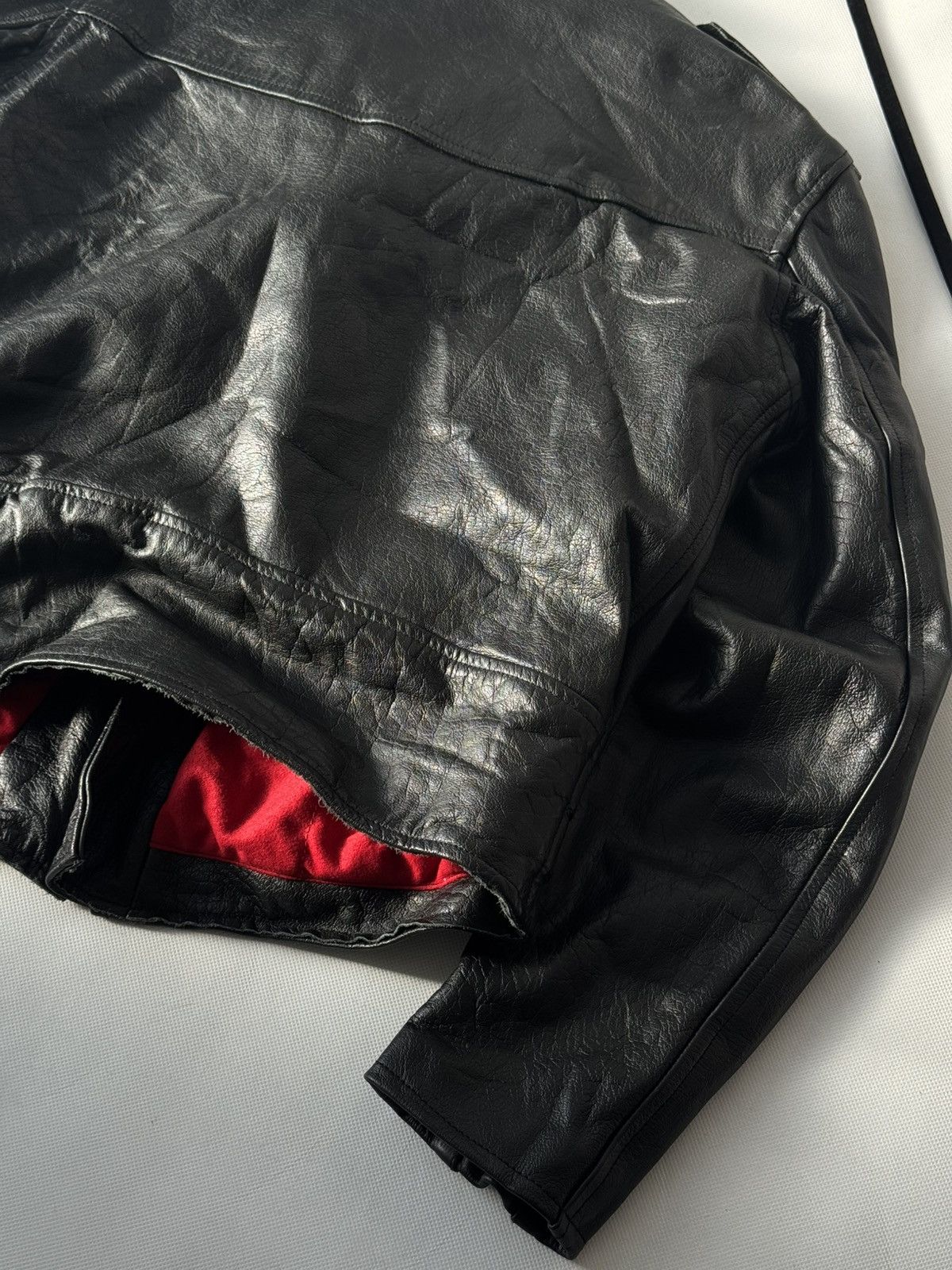 Vintage Vintage Leather Jacket Black Large Zip Up Motorcycle Biker Size US L / EU 52-54 / 3 - 16 Thumbnail