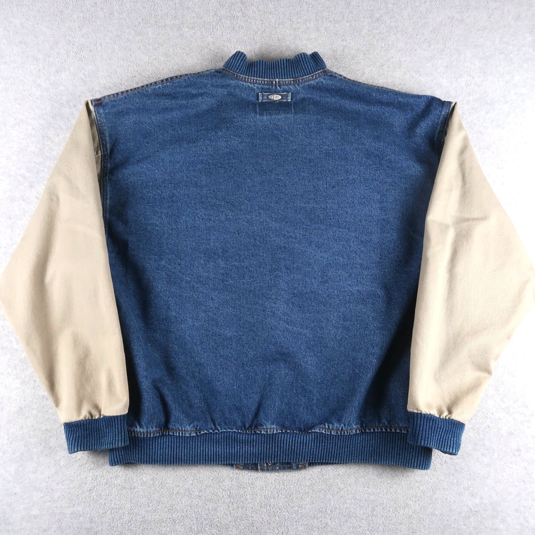 Denime VINTAGE 90s Cricket Denim Bomber Jacket Mens L Blue Canada 100% authenticity guarantee(Size L) Size US L / EU 52-54 / 3 - 2 Thumbnail