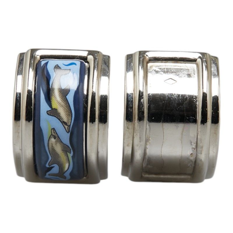 Hermes Hermes Enamel Dolphin Clip-On Earrings Metal Earrings in Good Condition