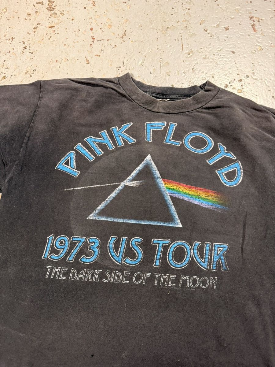 Other Vintage Ash Gray Distressed Crop Pink Floyd Dark Side Tee Size US S / EU 44-46 / 1 - 4 Thumbnail