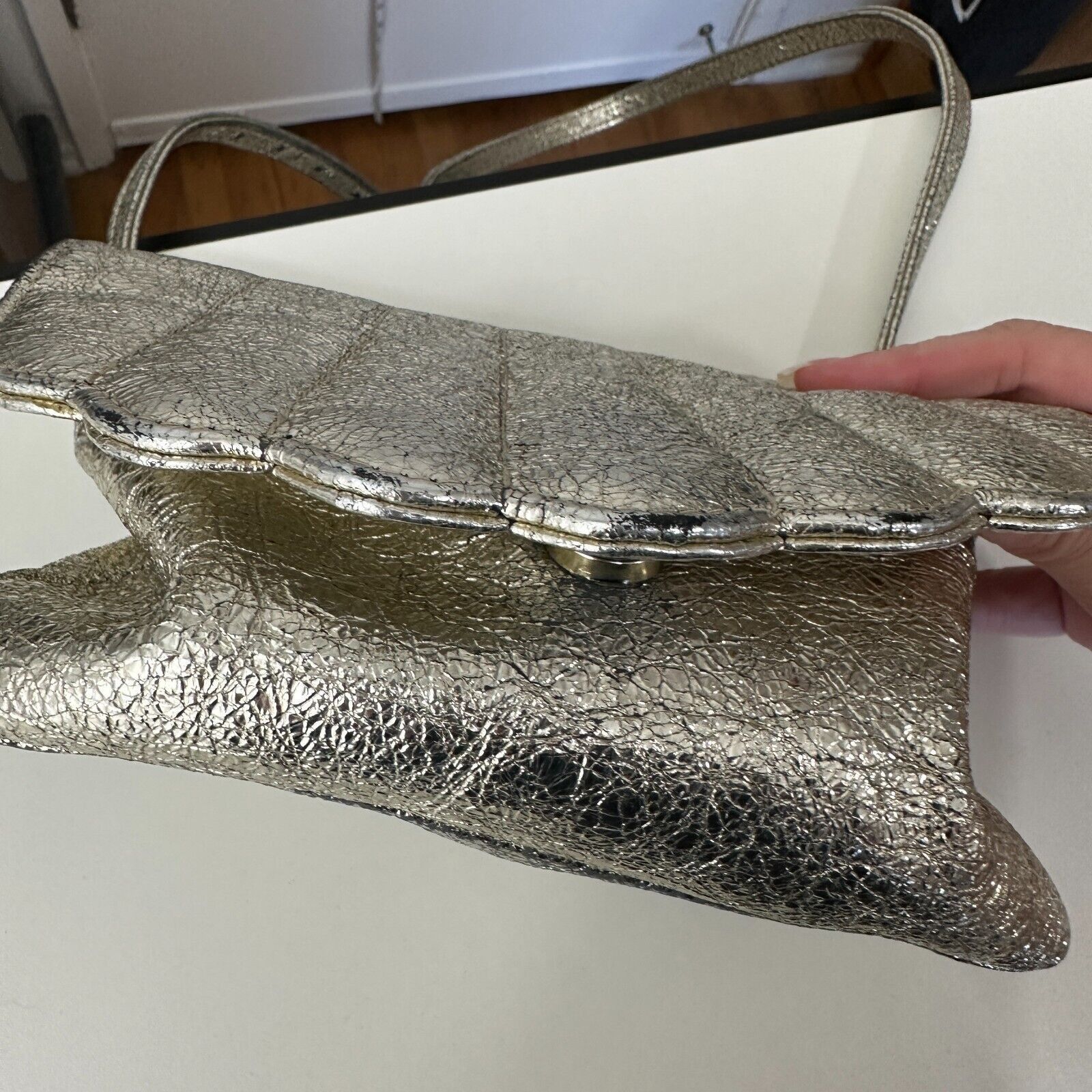 Other C.A.B. Gold-Silver Shimmer Clamshell Shoulder Bag Snap Close Size ONE SIZE - 8 Thumbnail