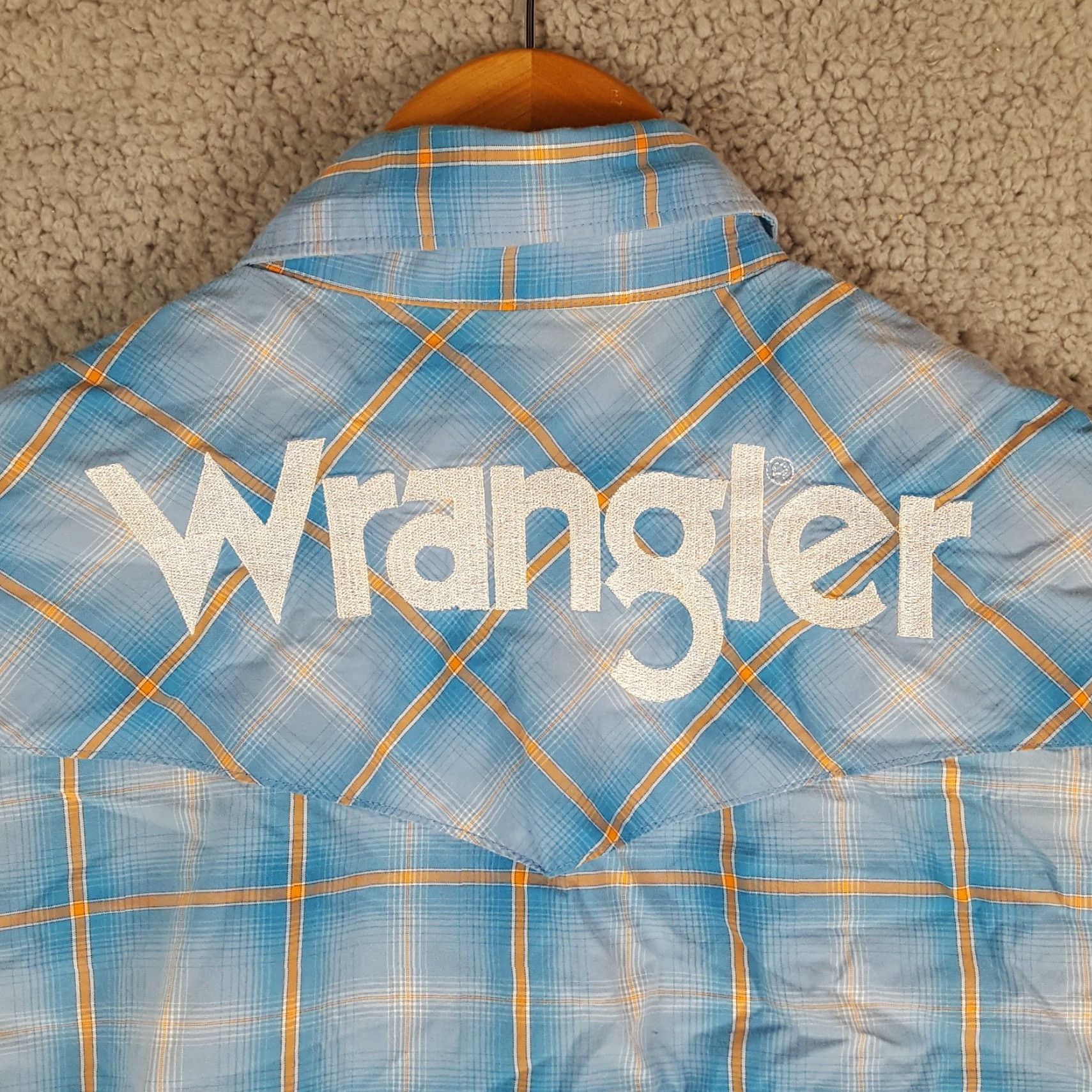 Wrangler VINTAGE Wrangler Western Pearl Snap Cowboy Shirt S Blue Cotton Button-Up Collar Cowboy, Western, 90s, Workwear, Casual Mens Size US S / EU 44-46 / 1 - 7 Thumbnail
