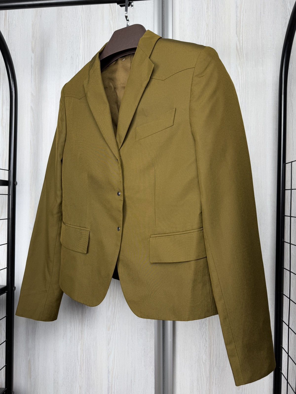 Gucci Gucci x Tom Ford era olive green full silk buttoned blazer Size S / US 4 / IT 40 - 5 Thumbnail