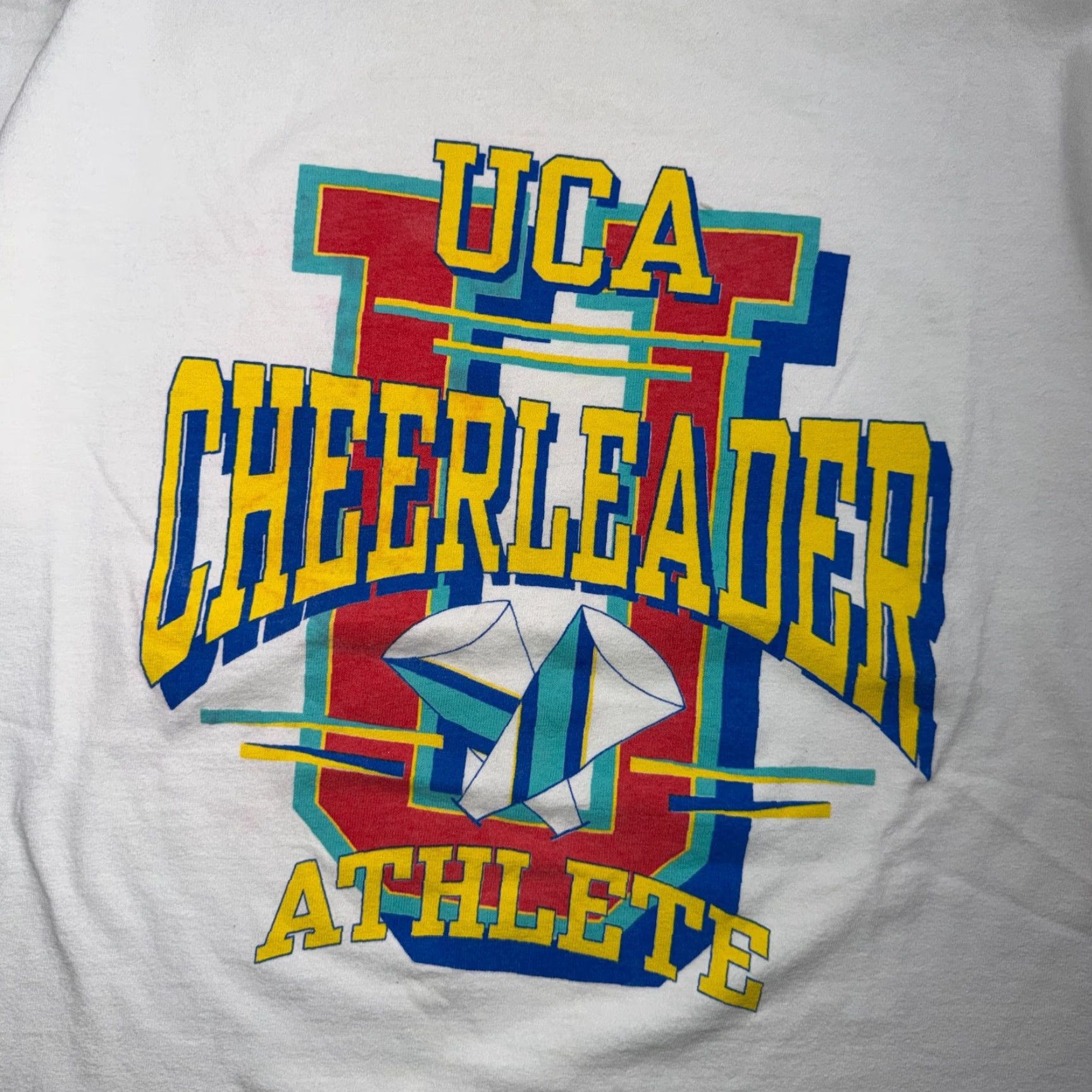 ESPIRIT VINTAGE UCA Cheerleader Athlete VTG T Shirt Men M White Shirt Y2K 2000s College Spirit Football Promo Size US M / EU 48-50 / 2 - 2 Thumbnail