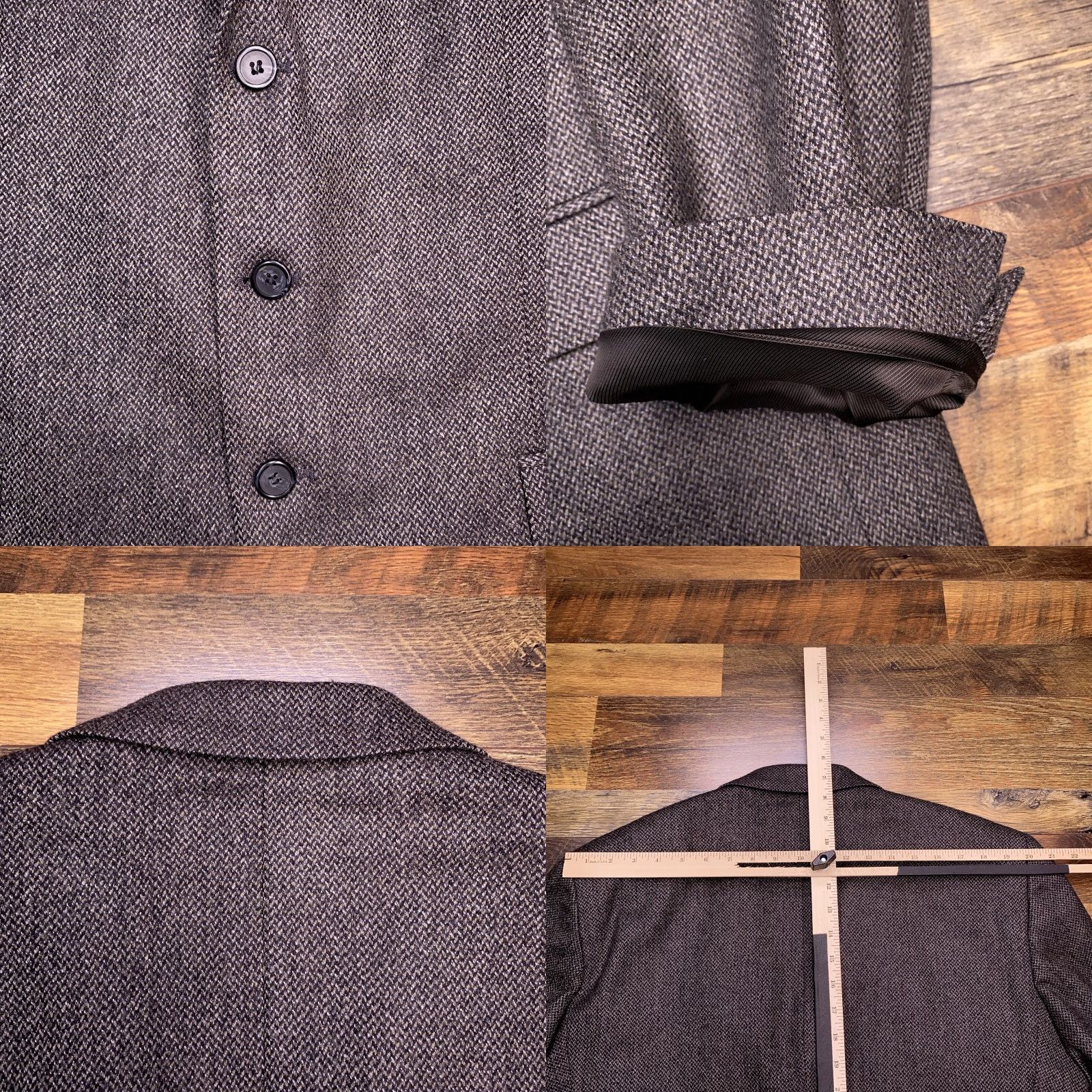 Stafford Stafford Blazer Gray Wool Cashmere Tweed Short 44 Chest 46 Notch Lapel Single-Breasted 3-Button Ventless Dry Clean Only Mens Sport Coat Vintage? No Size US 44 / EU 60 - 8 Thumbnail