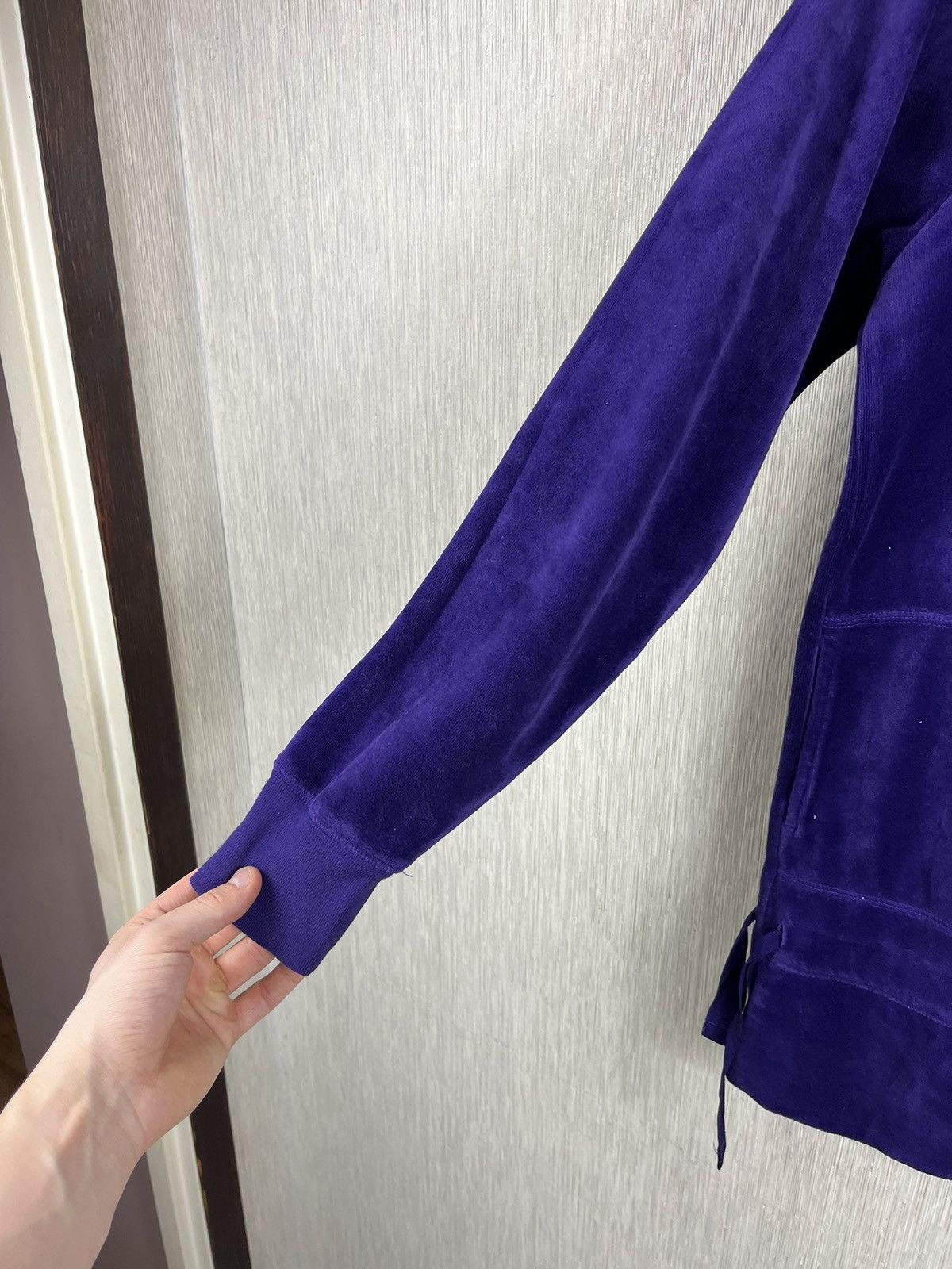 Polo Ralph Lauren × Ralph Lauren × Vintage Vintage Ralph Lauren velvet track top zip y2k sweatshirt Size L / US 10 / IT 46 - 10 Thumbnail