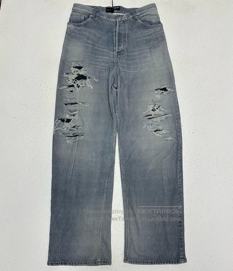 Balenciaga Balenciaga size S 3D printed distressed digital print cott Size US 27 - 1 Thumbnail