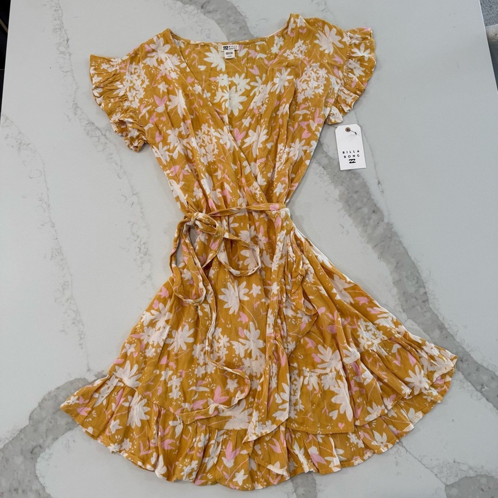 Billabong Billabong NWT Wrap Roll Ruffle Floral Mini Dress Women Small Size S / US 4 / IT 40 - 9 Thumbnail