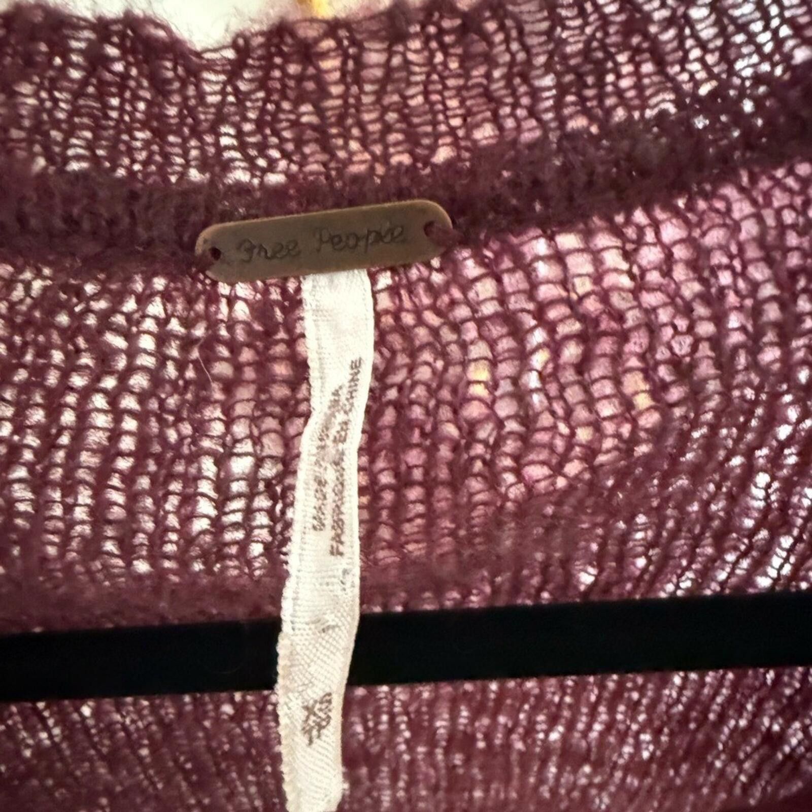Free People Free People Mohair Blend Cropped Cardi Burgundy Knit XS/S Size M / US 6-8 / IT 42-44 - 5 Thumbnail
