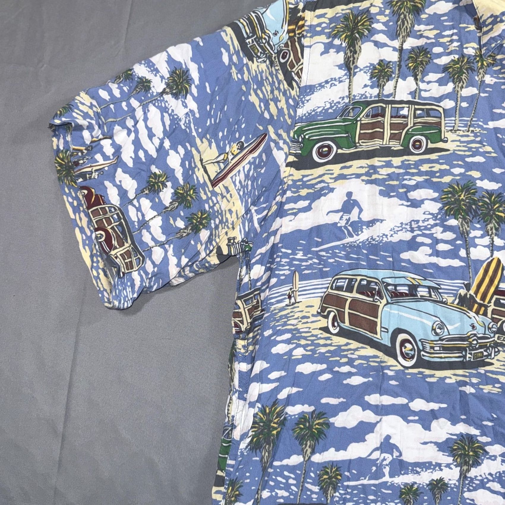 Reyn Spooner VINTAGE Reyn Spooner Shirt Mens XL Blue Art Of Eddy Y Surf Woody Hawaiian 90s Size US XL / EU 56 / 4 - 4 Thumbnail