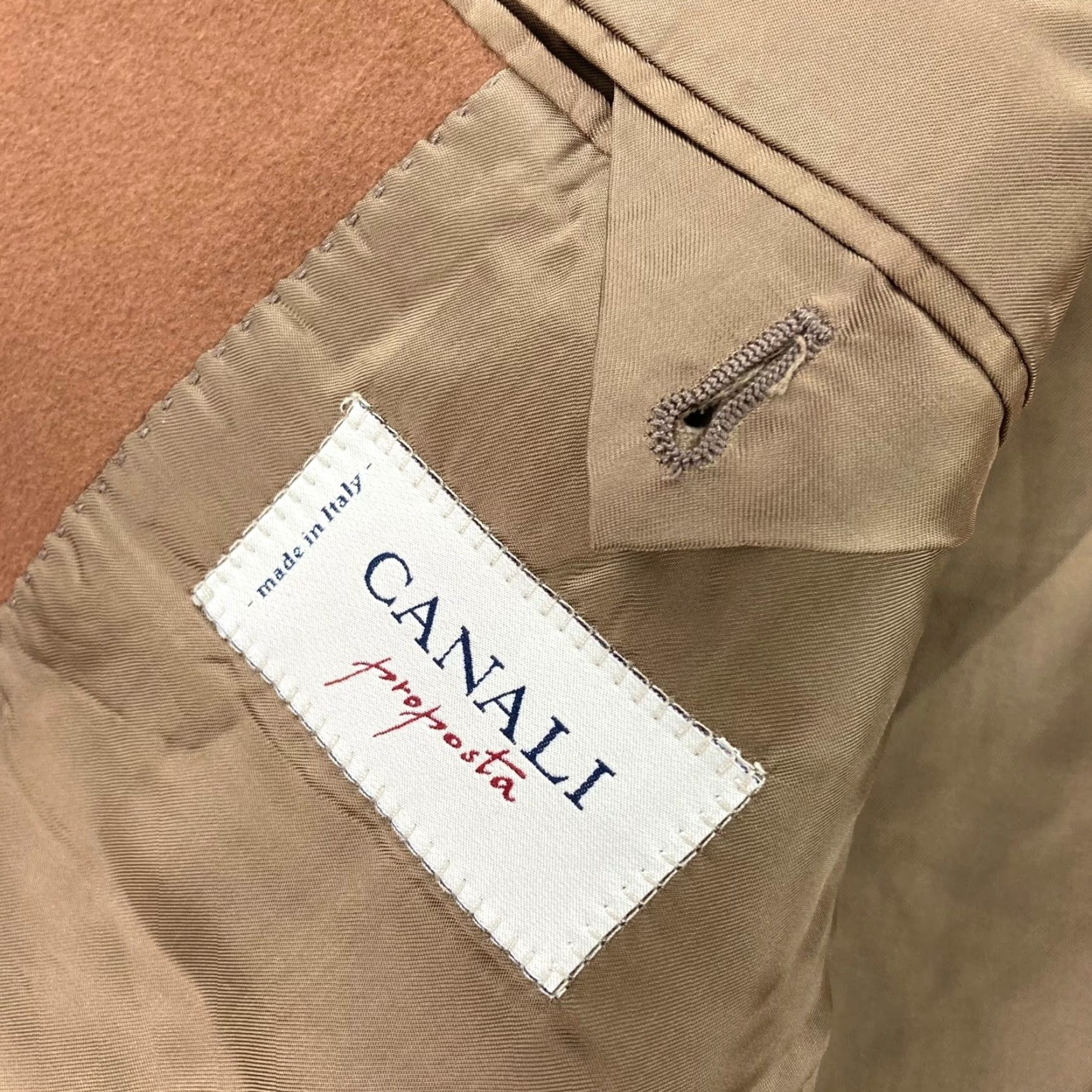 Canali Canali Mens Blazer Jacket 3-Button Wool Flannel Saddle Brown 42R US 52 IT Regular Size 42R - 3 Thumbnail