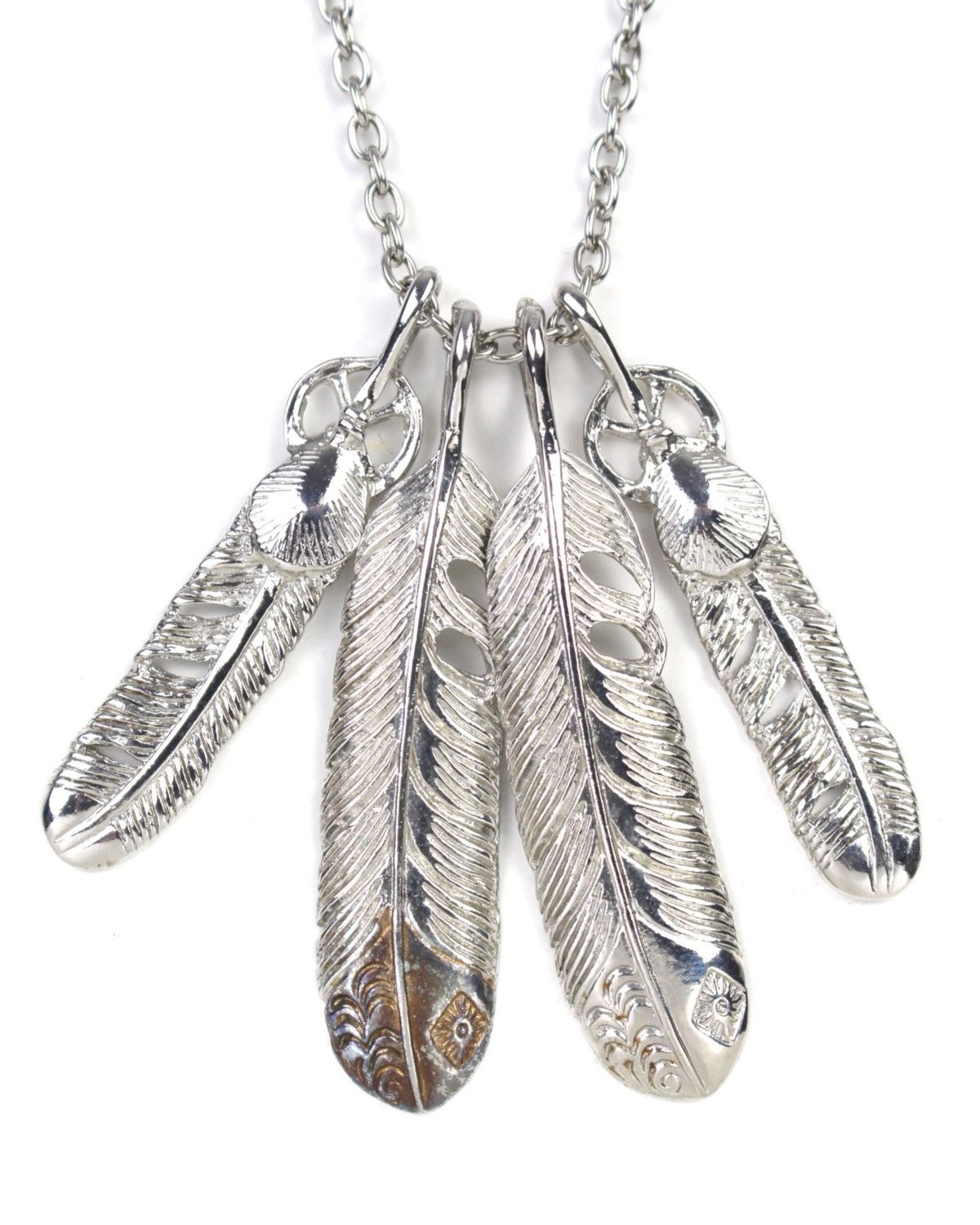 Vintage 2000S JAPANESE MADE NATIVE STYLE FEATHER CLUSTER NECKLACE Size ONE SIZE - 1 Thumbnail