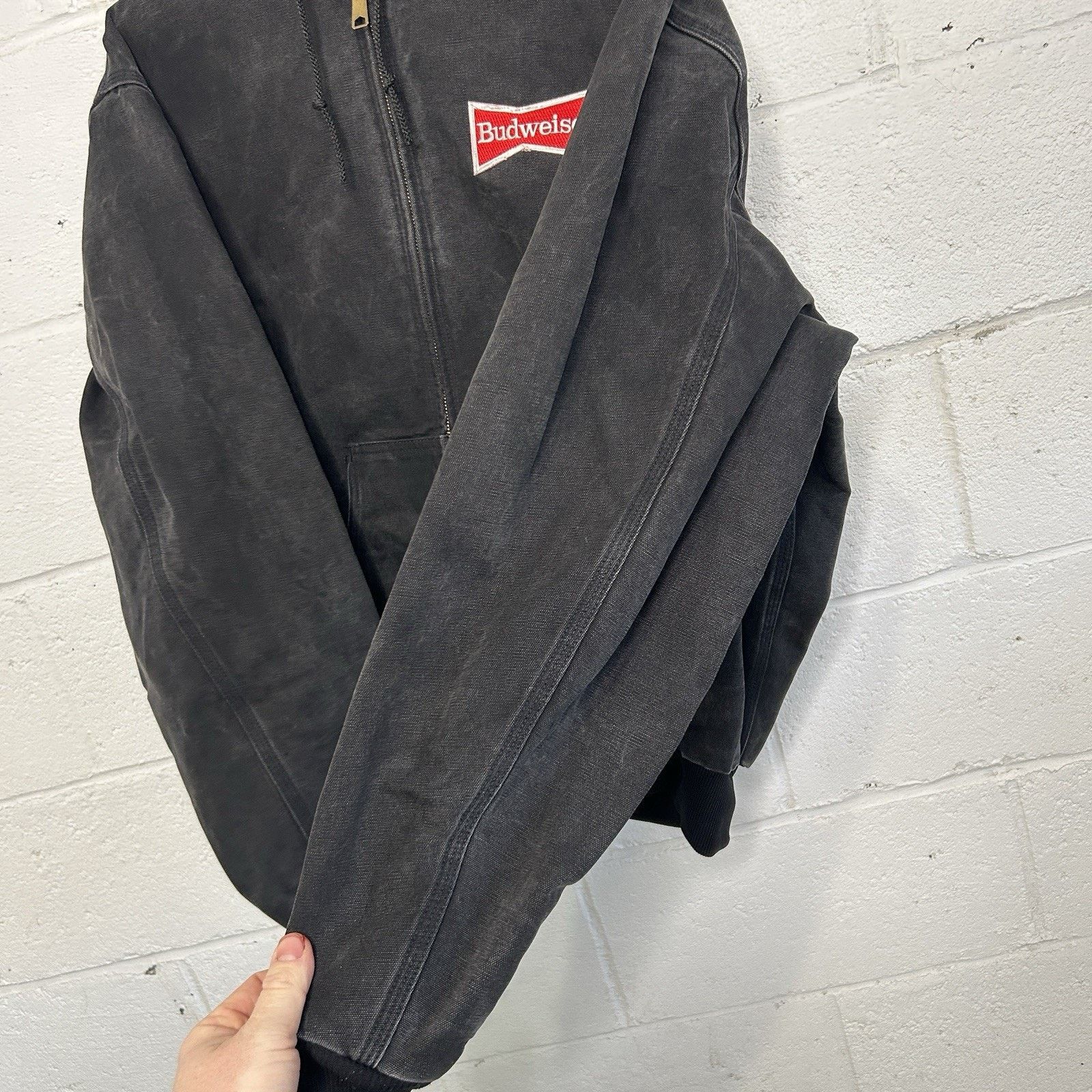 Carhartt Vintage Carhartt Thermal Hooded Jacket “Black” Budweiser J03 Size US L / EU 52-54 / 3 - 9 Thumbnail