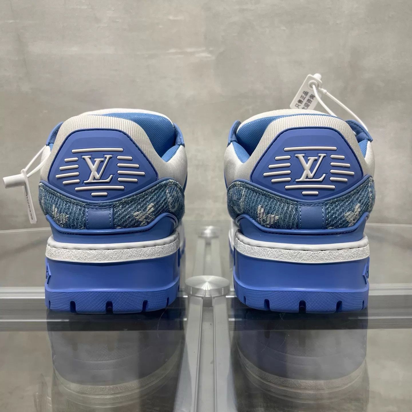 Louis Vuitton LV Trainer Maxi White Blue Denim Pang Ding UK6 Size US 7 / EU 40 - 6 Thumbnail