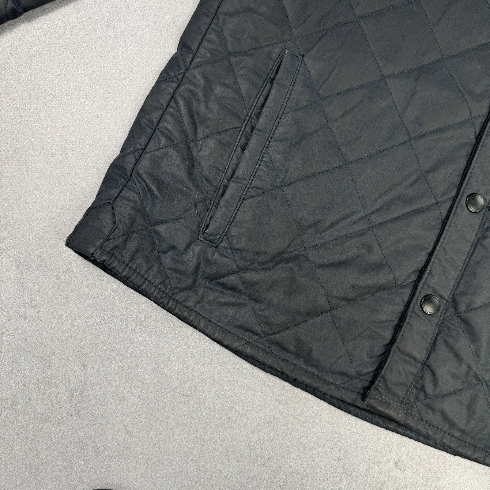 Allsaints Allsaints Spitalfields Waxed Quilted Jacket Blue Size M Size US M / EU 48-50 / 2 - 8 Thumbnail