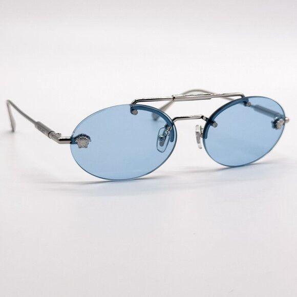 Versace NEW VERSACE SUNGLASSES VE2295 1000/1 BLUE WOMEN EYEWEAR VE22 Size ONE SIZE - 4 Thumbnail