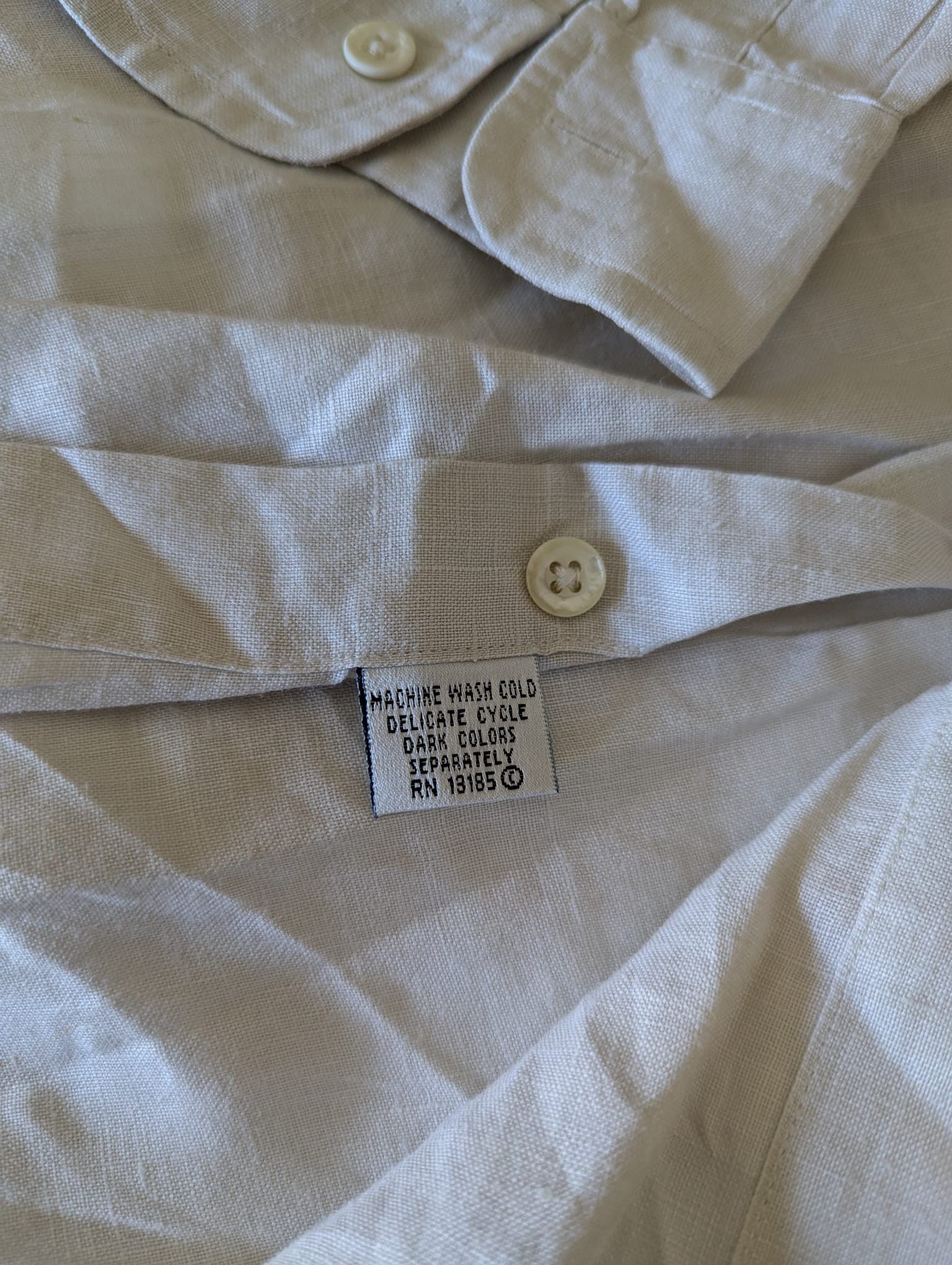 Saks Fifth Avenue 100% linen creme color shirt Size US L / EU 52-54 / 3 - 3 Thumbnail