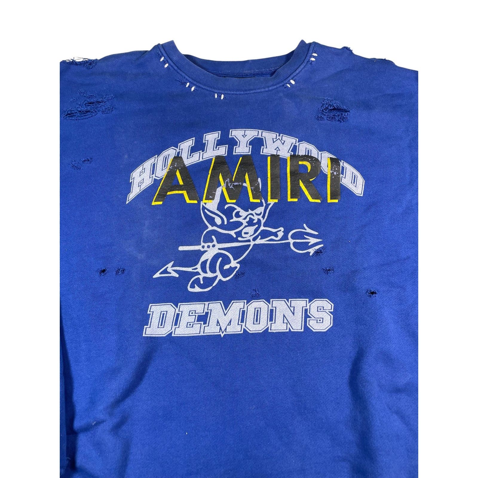 Amiri Amiri Demon's Navy & Yellow Crewneck Size US M / EU 48-50 / 2 - 2 Thumbnail