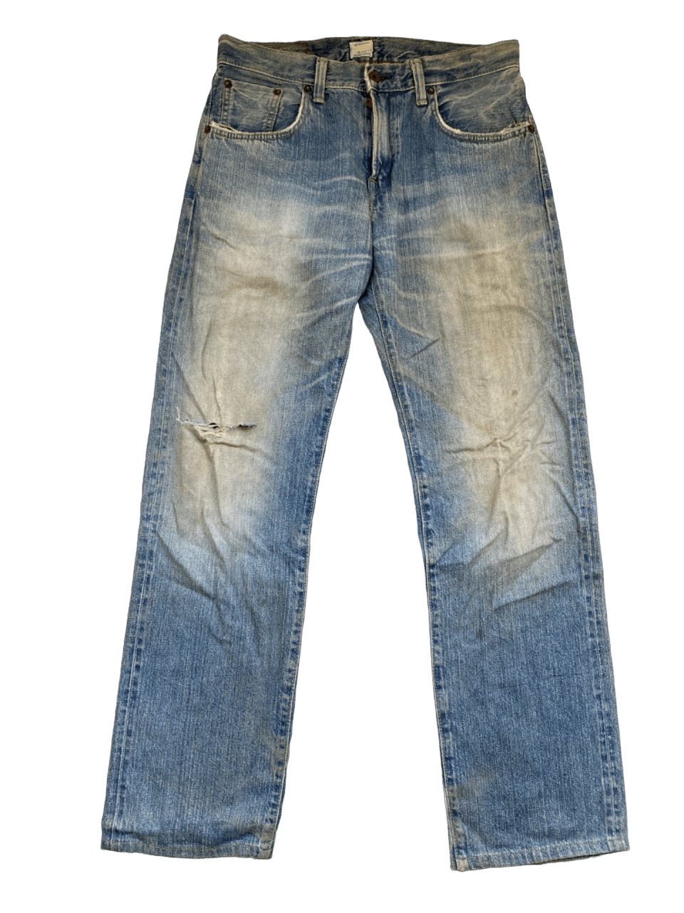 Image of Distressed Selvedge Edwin Jeans in Blue Distressed, Men's (Size 33)