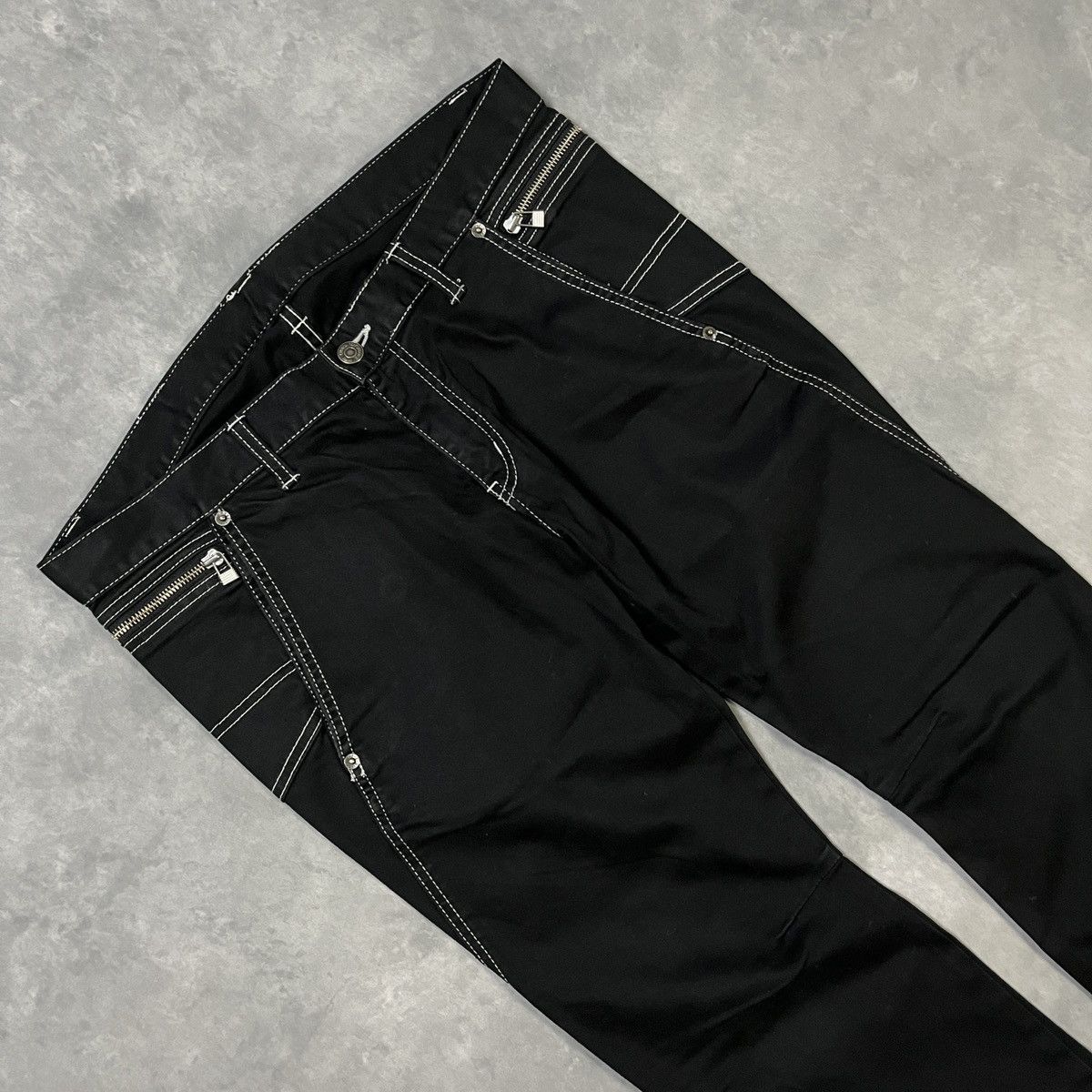 PPFM PPFM JAPANESE DESIGNER ZIP POCKET FLARE PANTS Y2K ARCHIVE Size US 35 - 4 Thumbnail
