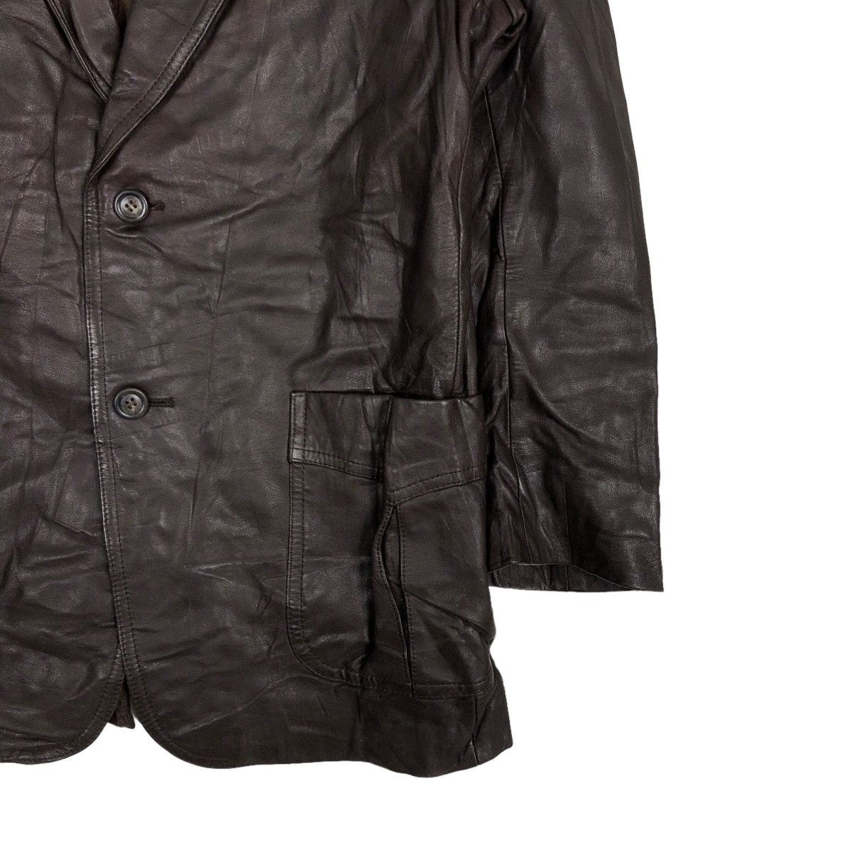 Genuine Leather 🔥90’s Double Breast Genuine Leather Jacket Rick Owens Size US L / EU 52-54 / 3 - 4 Thumbnail