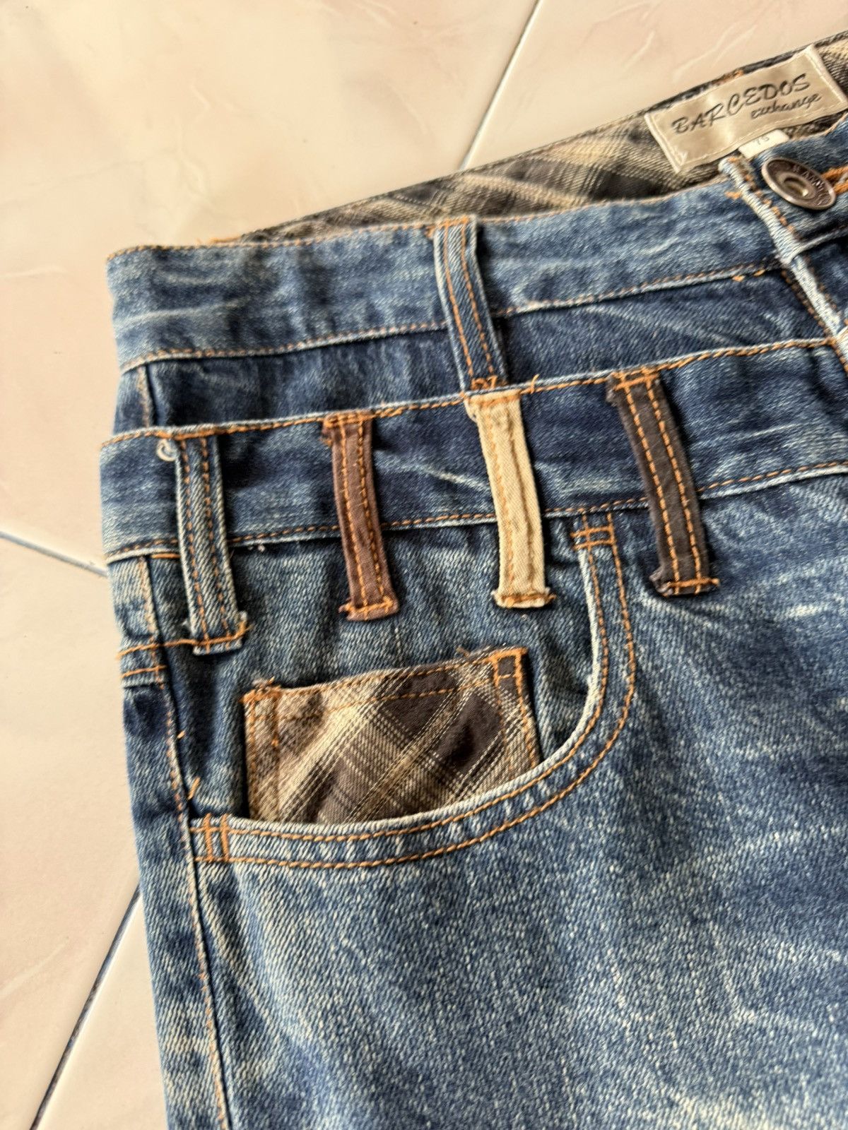 Hysteric Glamour Bercedos Japan Double Waist Cut & Sew Whiskers Jeans Size US 30 / EU 46 - 5 Thumbnail