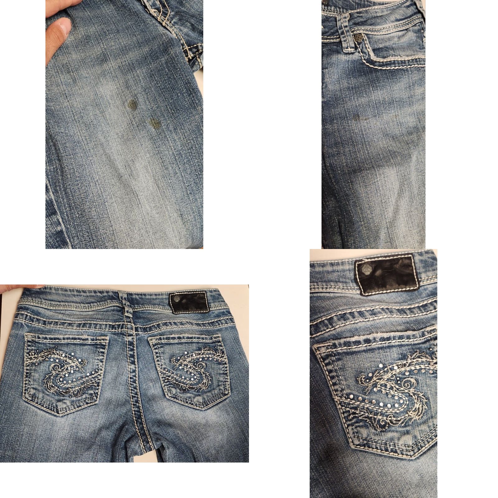 Silver Jeans Co. SILVER SUKI Jeans Women’s 29x32 Medium Wash Denim Stretch Low Rise Bootscut/Regular Fit 5-Pocket Blue Size 29" - 8 Thumbnail