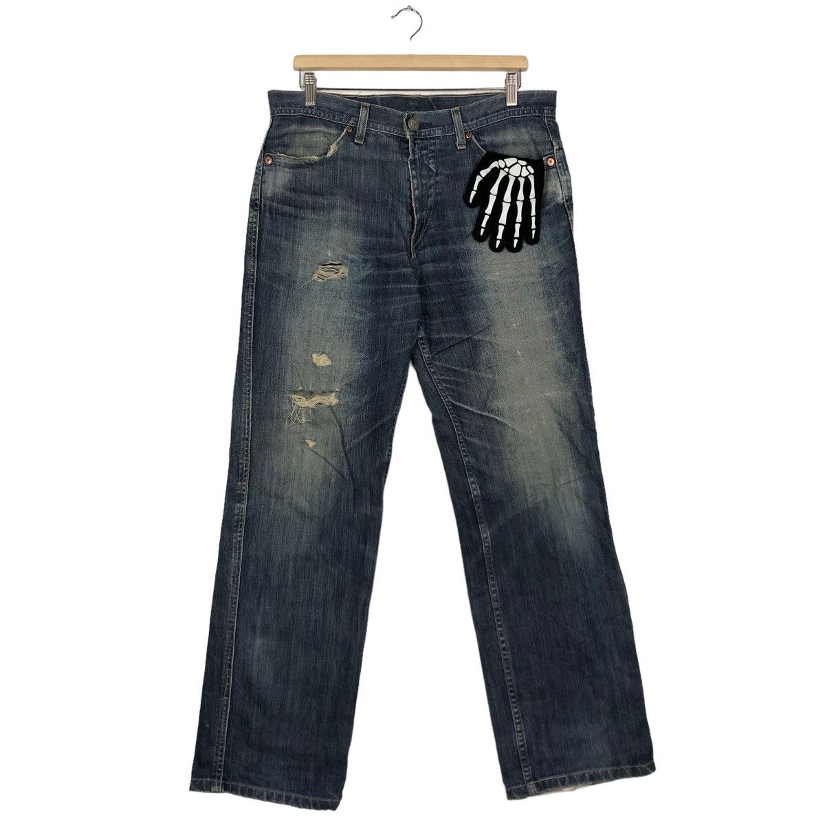 Levi's 🔥90’s Rare Distressed Denim Jeans Levi’s Kanye Design Size US 34 / EU 50 - 2 Thumbnail
