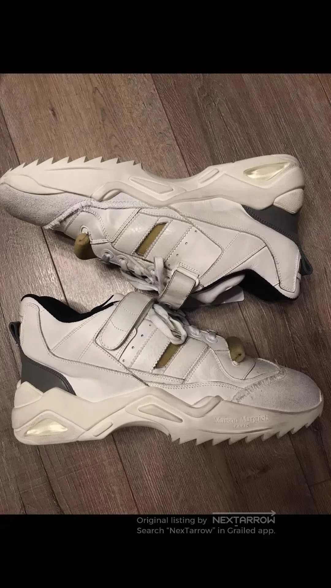 Maison Margiela White Low-Top Sneakers with Strap. Size US 11 / EU 44 - 7 Thumbnail