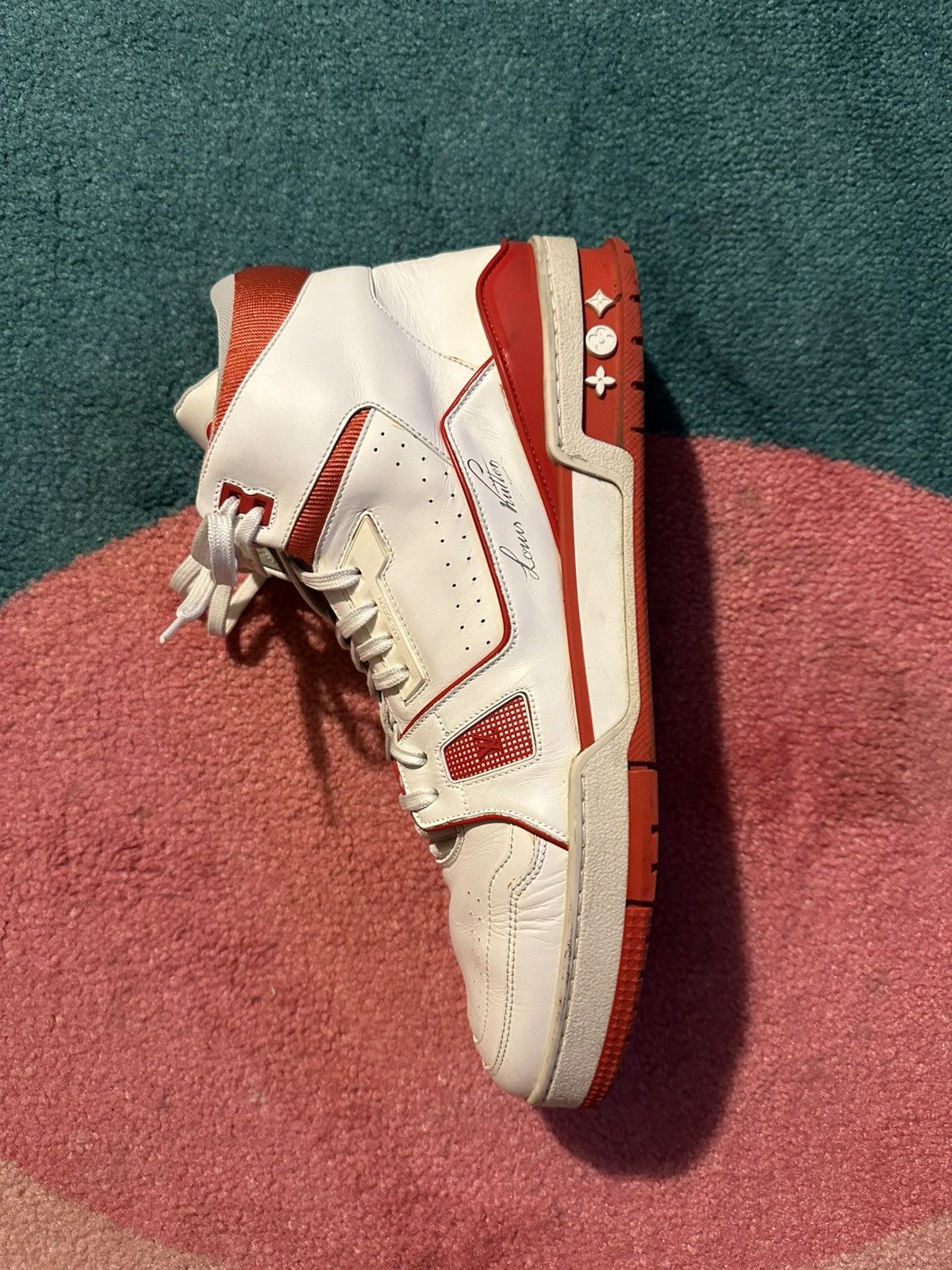 Louis Vuitton Louis Vuitton LV Trainer Mid White Red Size US 11 / EU 44 - 9 Thumbnail