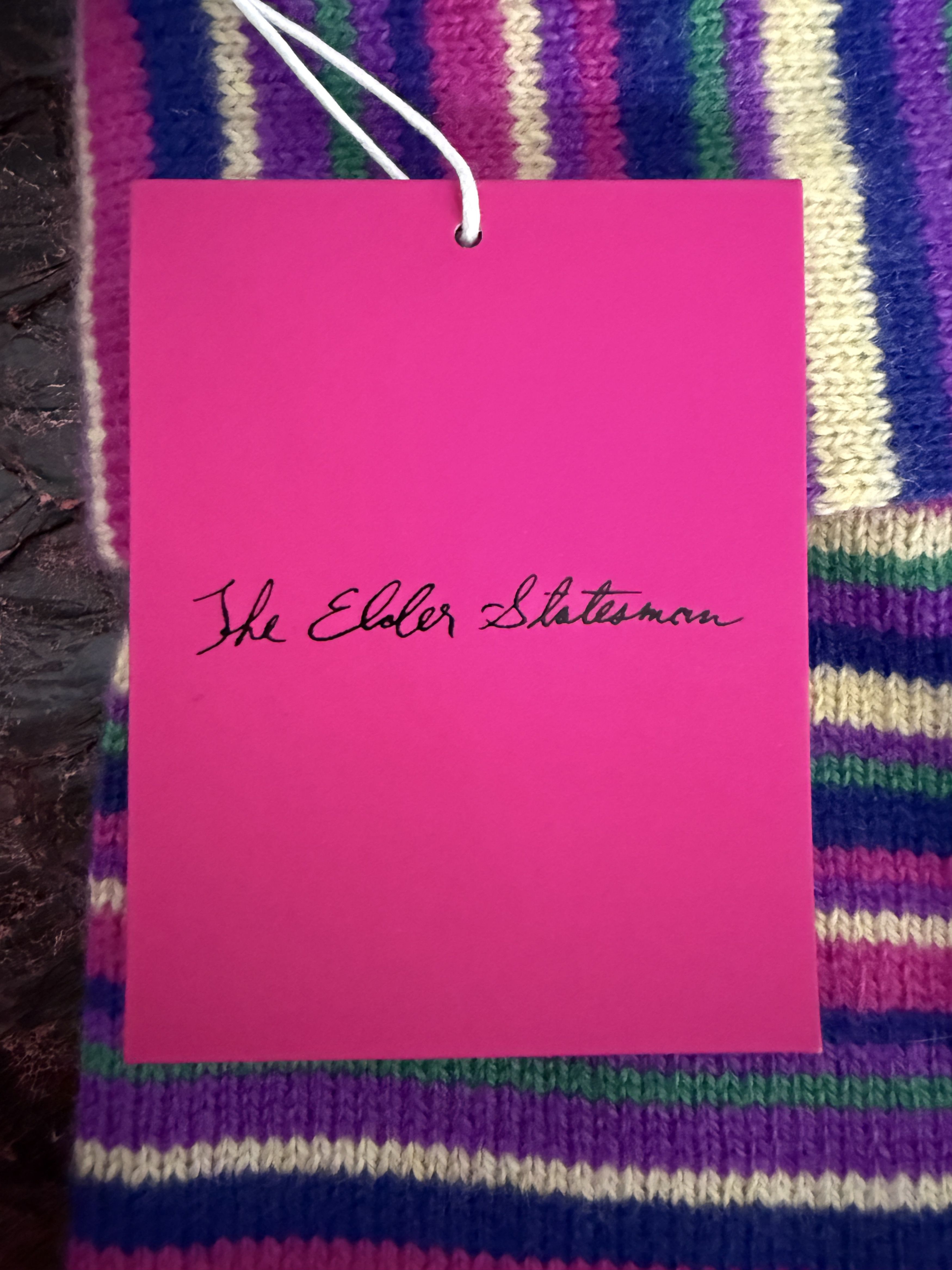 The Elder Statesman $495 The Elder Statesman Stripe Cashmere Holiday Stocking Size ONE SIZE - 6 Thumbnail