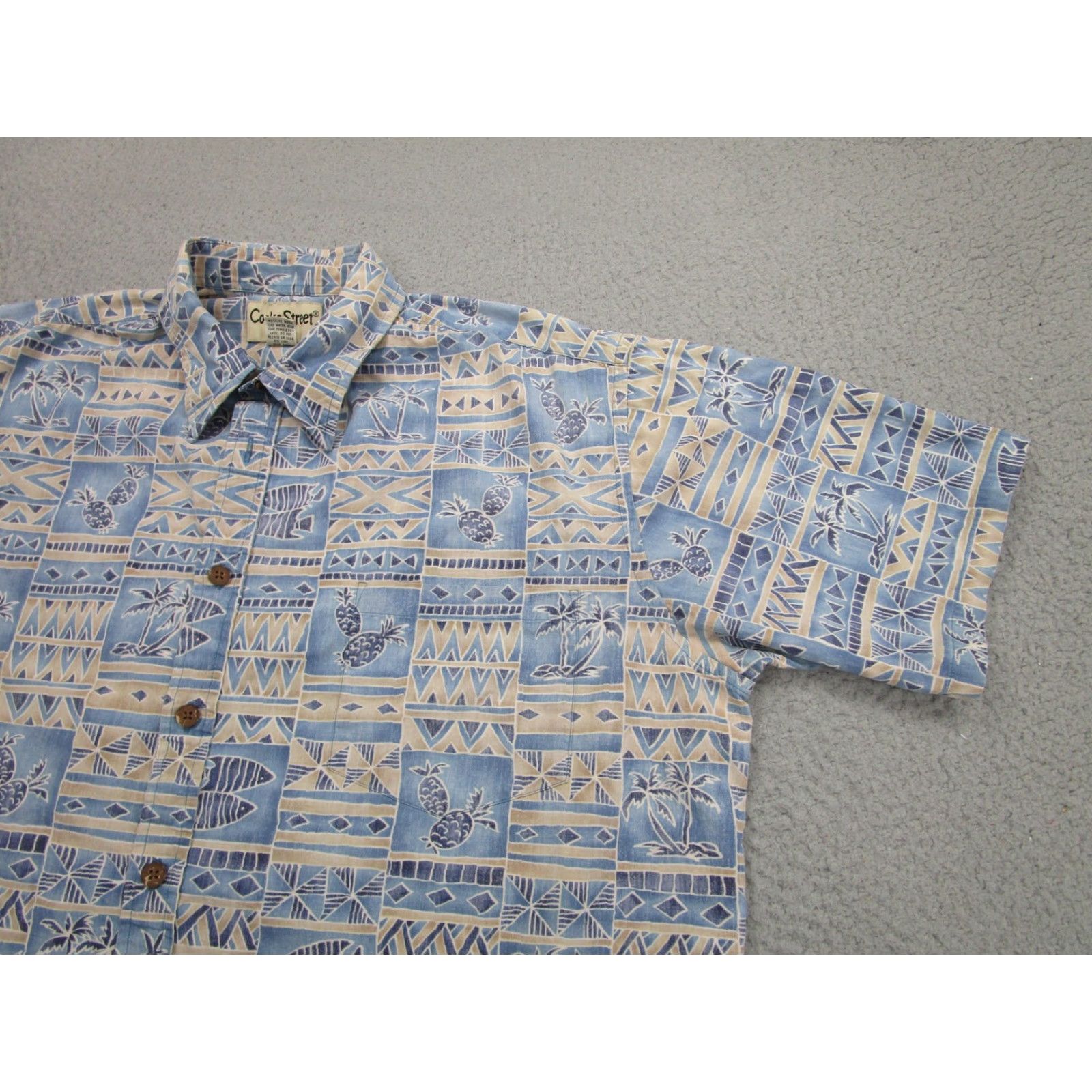 ALOHAS VINTAGE Cooke Street Shirt Mens XL Blue Hawaiian Aloha Button Front Cotton Tropical Shirt Size US XL / EU 56 / 4 - 2 Thumbnail