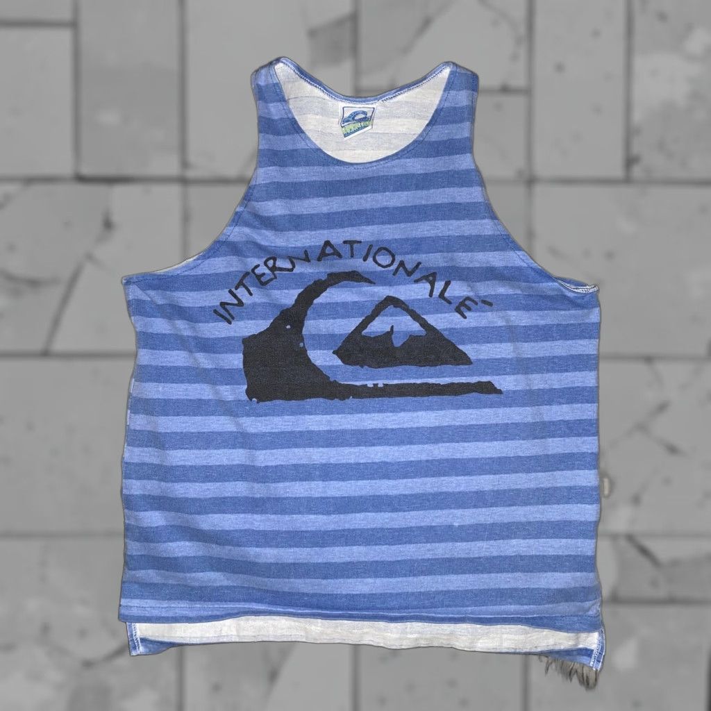 Quiksilver VINTAGE Quiksilver men's tank top 1980s striped sleeveless blue size M Size US M / EU 48-50 / 2 - 1 Thumbnail