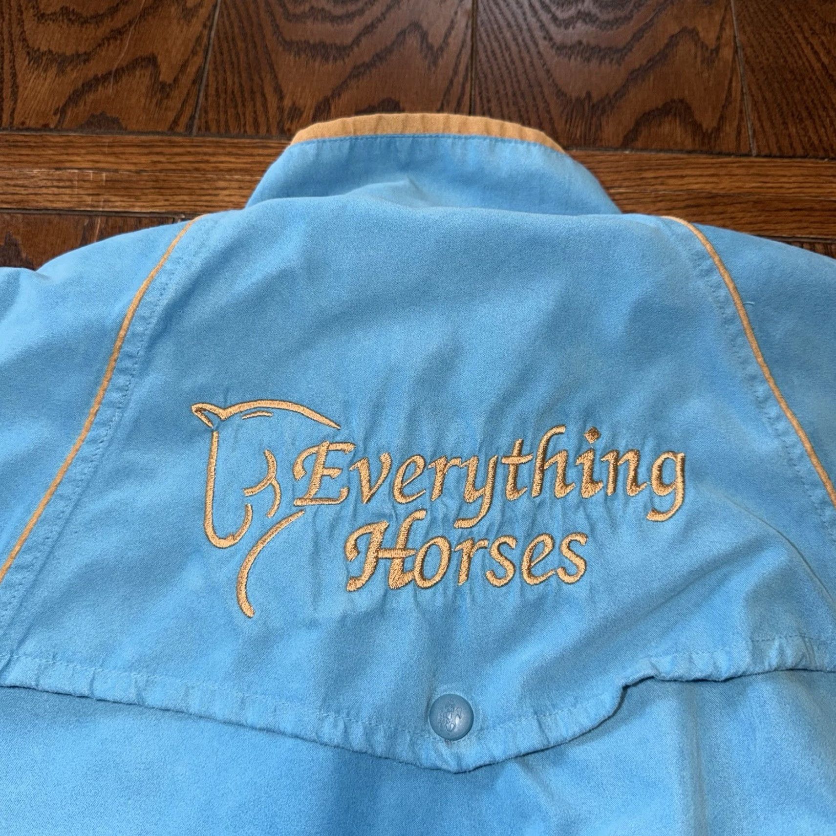 Vintage Outback Trading Ranch Jacket Microsuede Medium Blue Women Regular Zipper Pockets All Seasons Horse Western Casual Workwear Size M / US 6-8 / IT 42-44 - 3 Thumbnail
