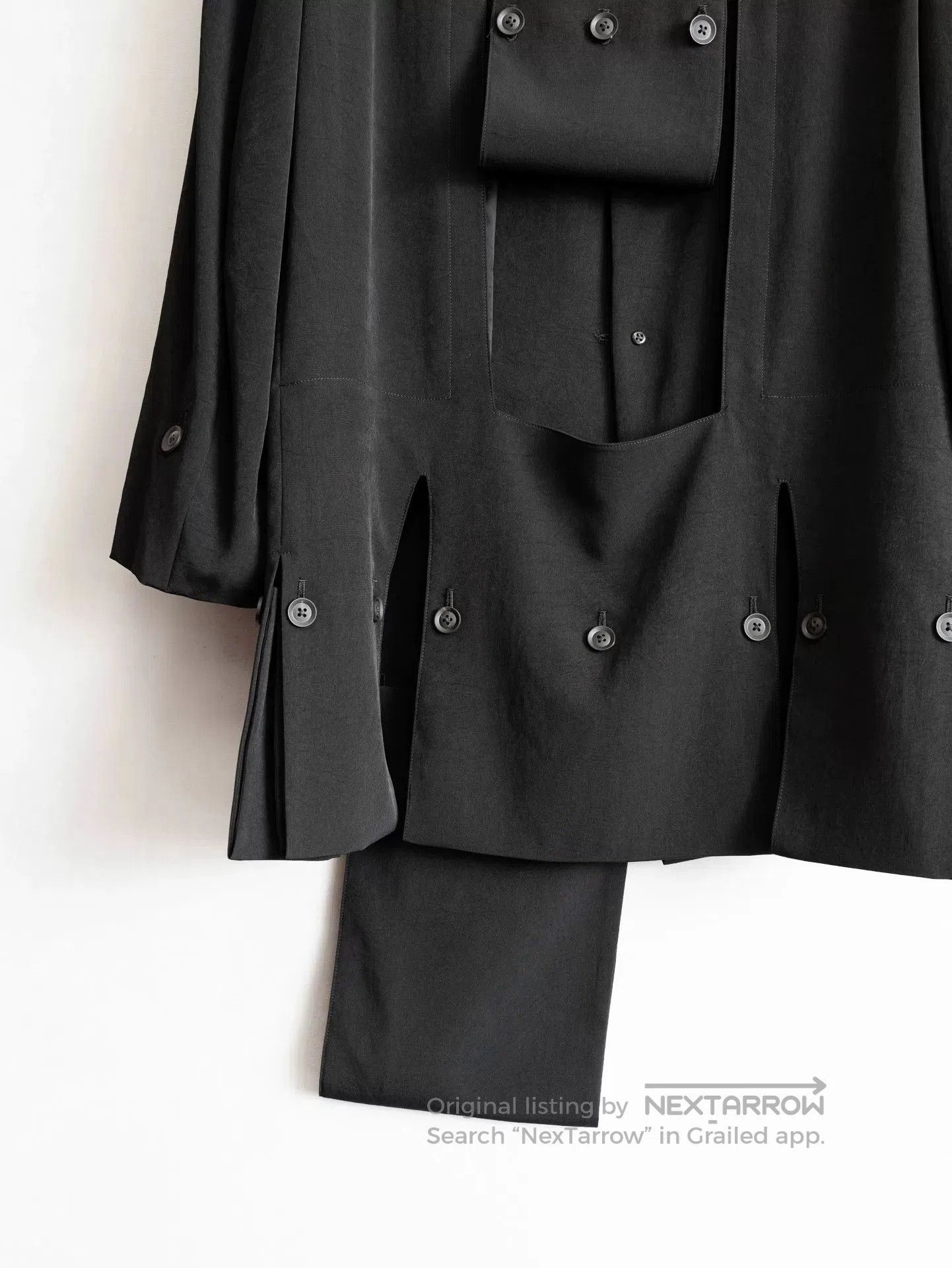 Yohji Yamamoto asymmetrical black acetate coat by yohji yamamoto. Size US M / EU 48-50 / 2 - 8 Thumbnail