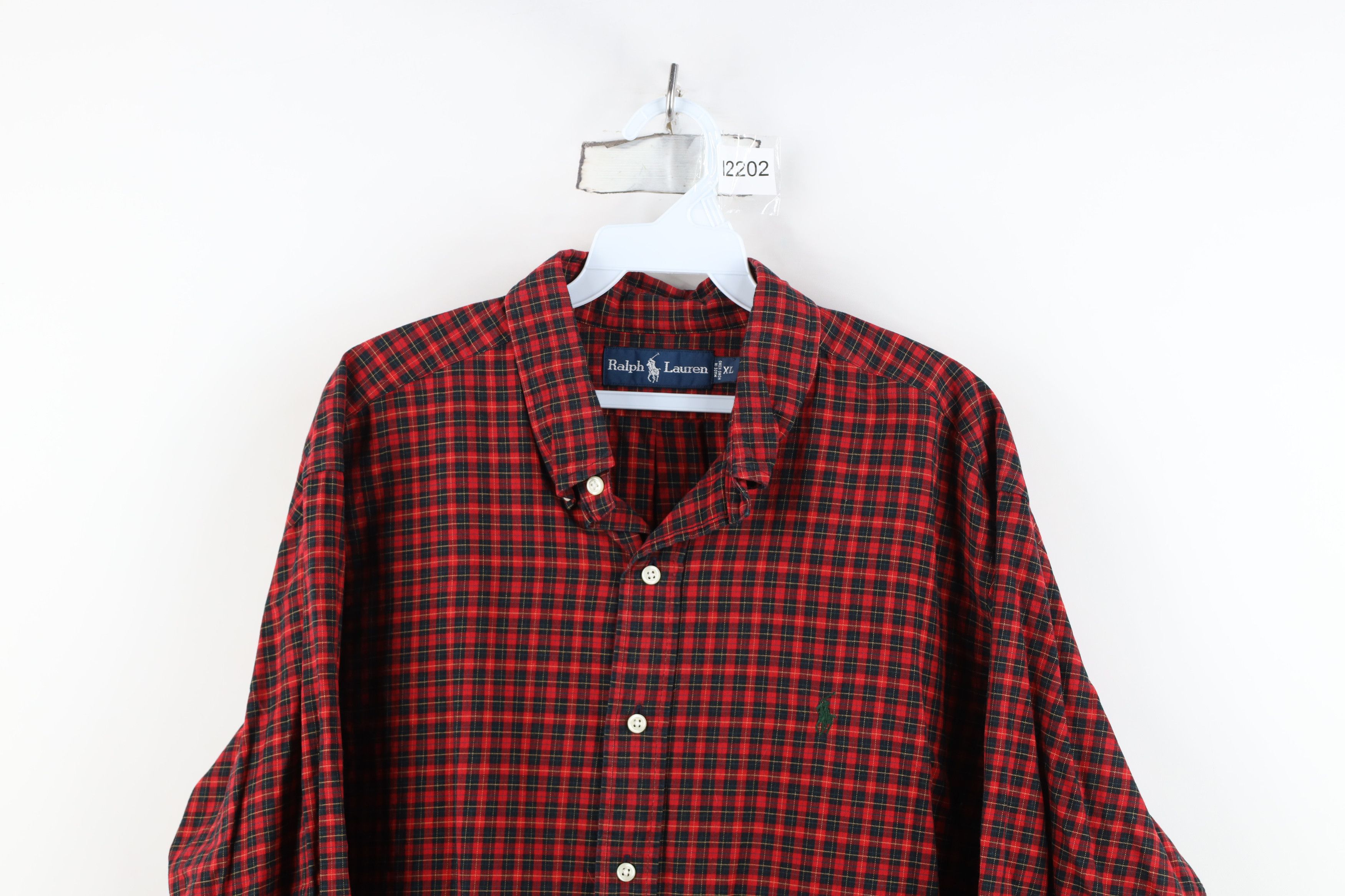 Ralph Lauren Vintage 90s Ralph Lauren Button Down Shirt Red Plaid Size US XL / EU 56 / 4 - 2 Thumbnail