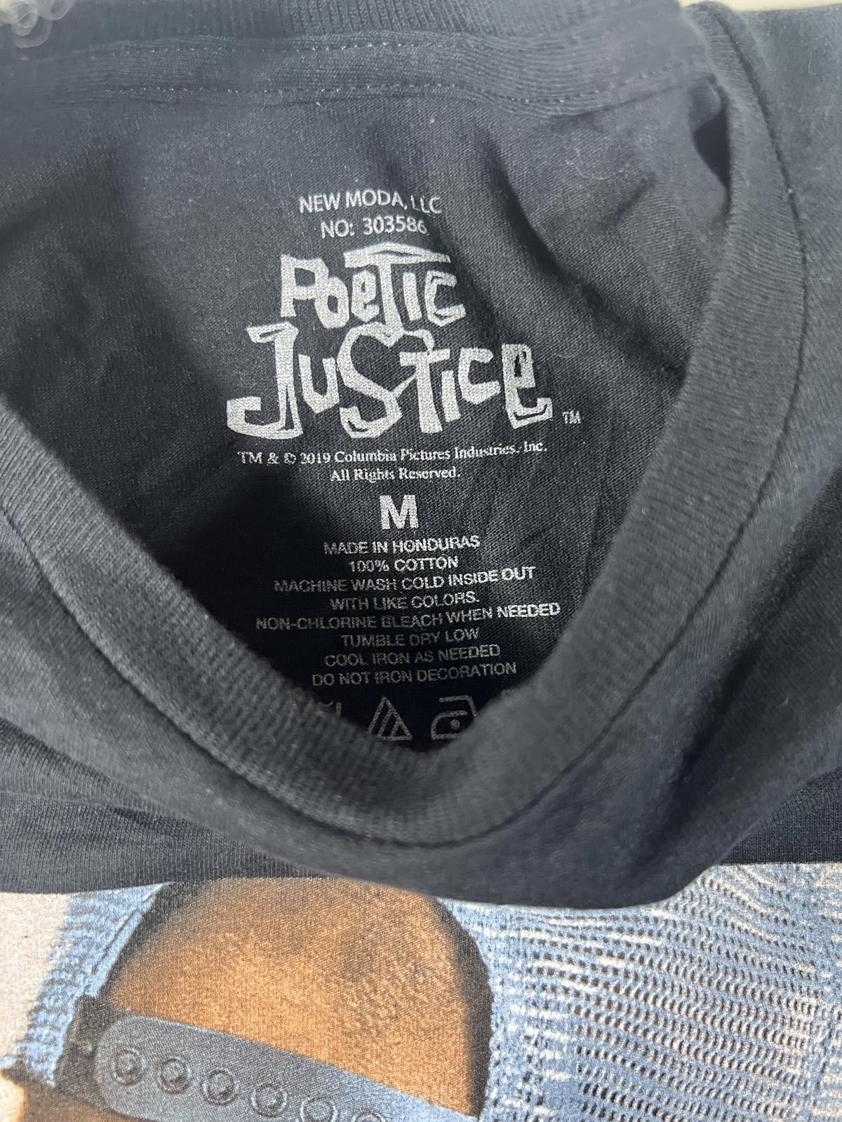 Other Poetic Justice Graphic T-Shirt Medium Black Cotton Size US M / EU 48-50 / 2 - 3 Thumbnail