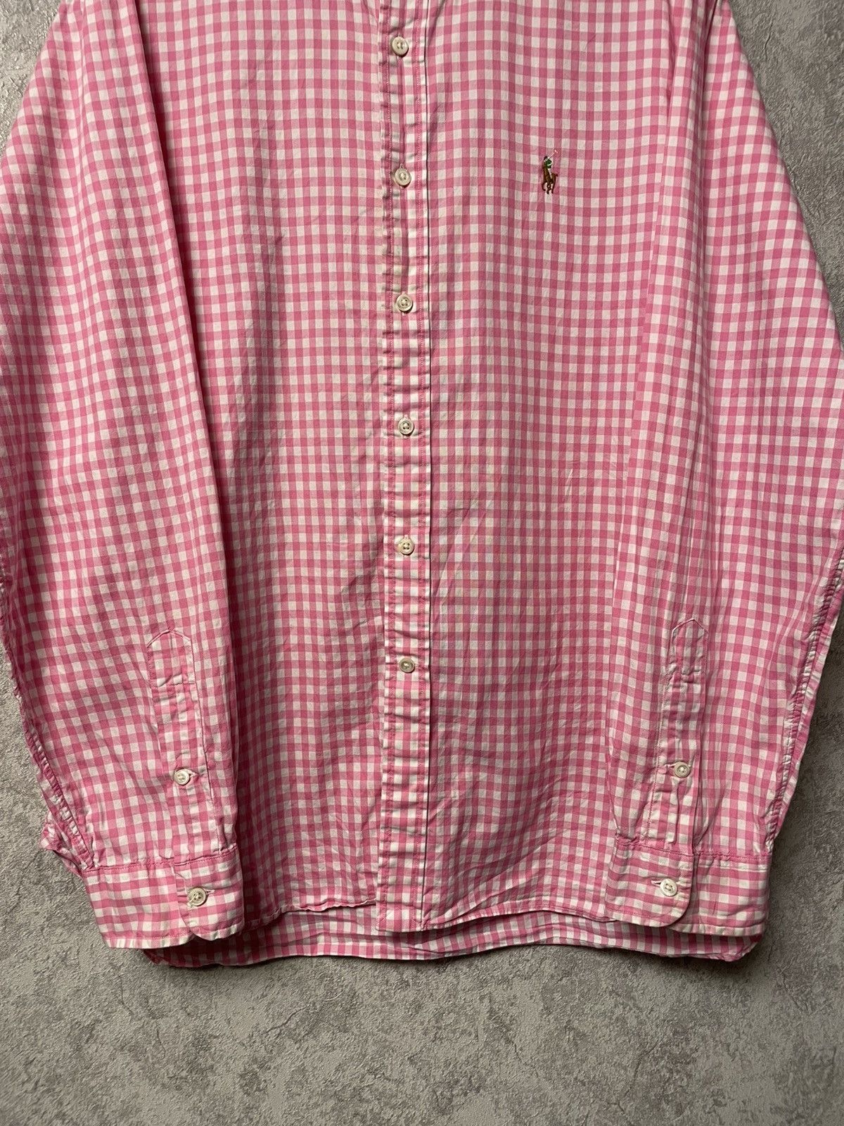Ralph Lauren Vintage Ralph Lauren Pink Checkered Long Sleeve Shirt Size US XL / EU 56 / 4 - 3 Thumbnail