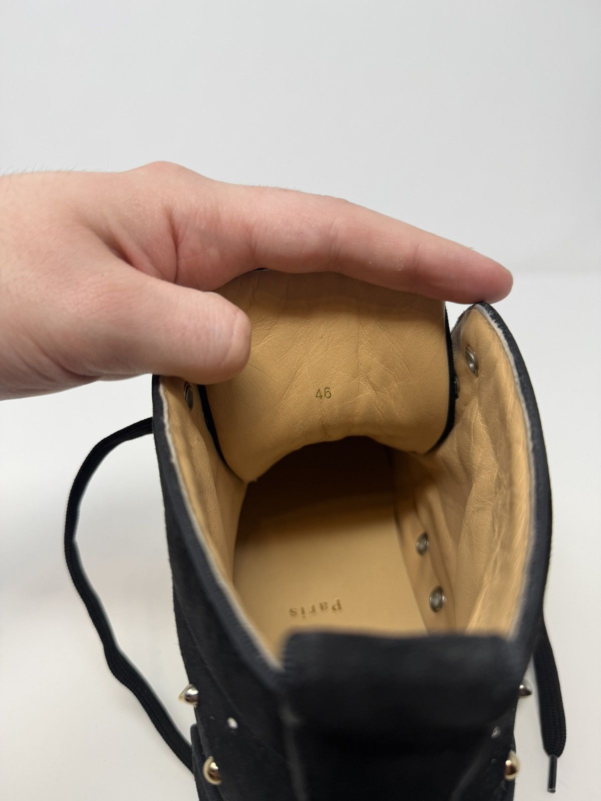 Christian Louboutin Christian Louboutin Louis Orlato Black Suede Spike Sneaker Size US 13 / EU 46 - 7 Thumbnail